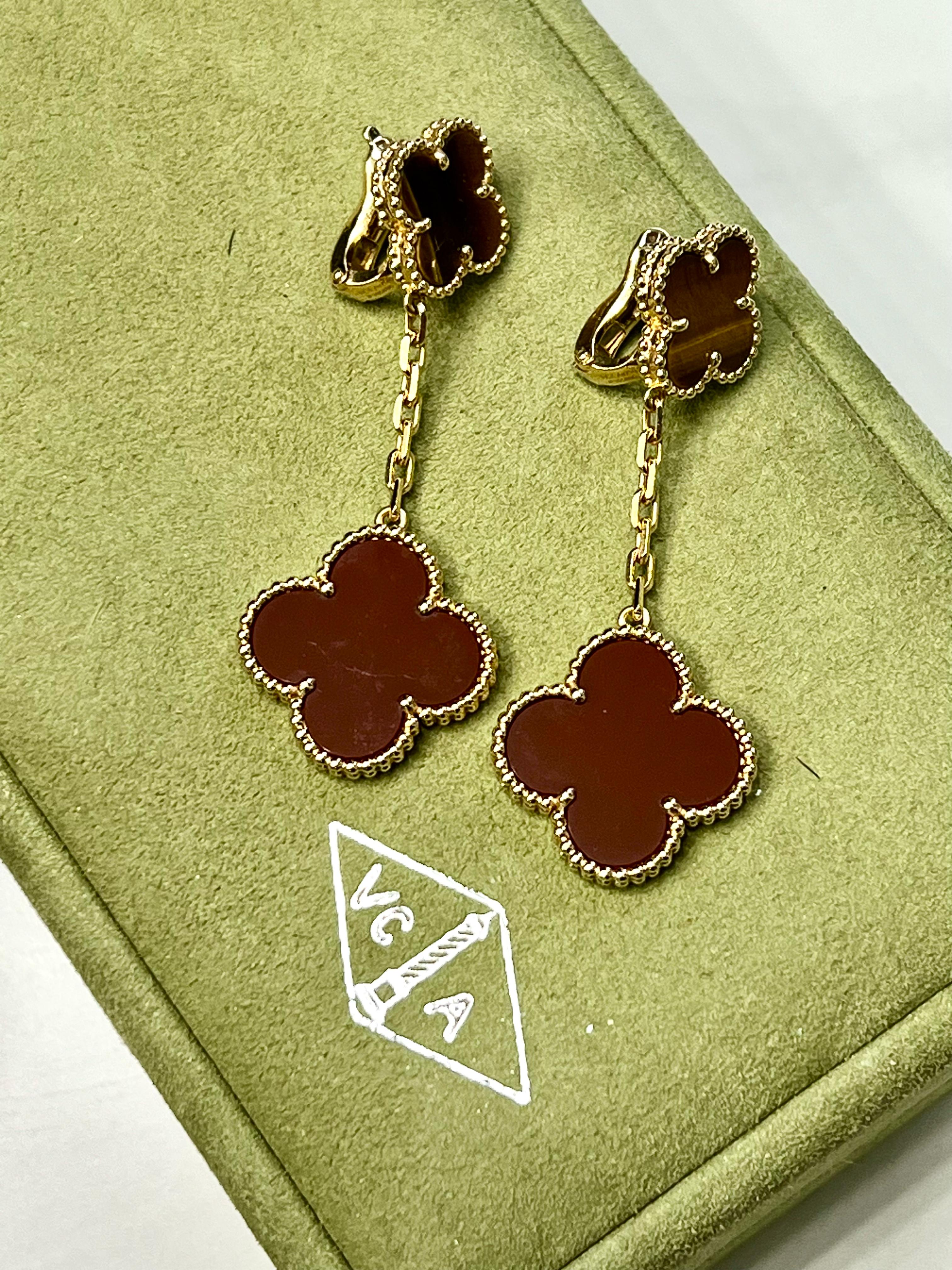 VAN CLEEF & ARPELS MAGIC ALHAMBRA 18K GOLD EARRINGS