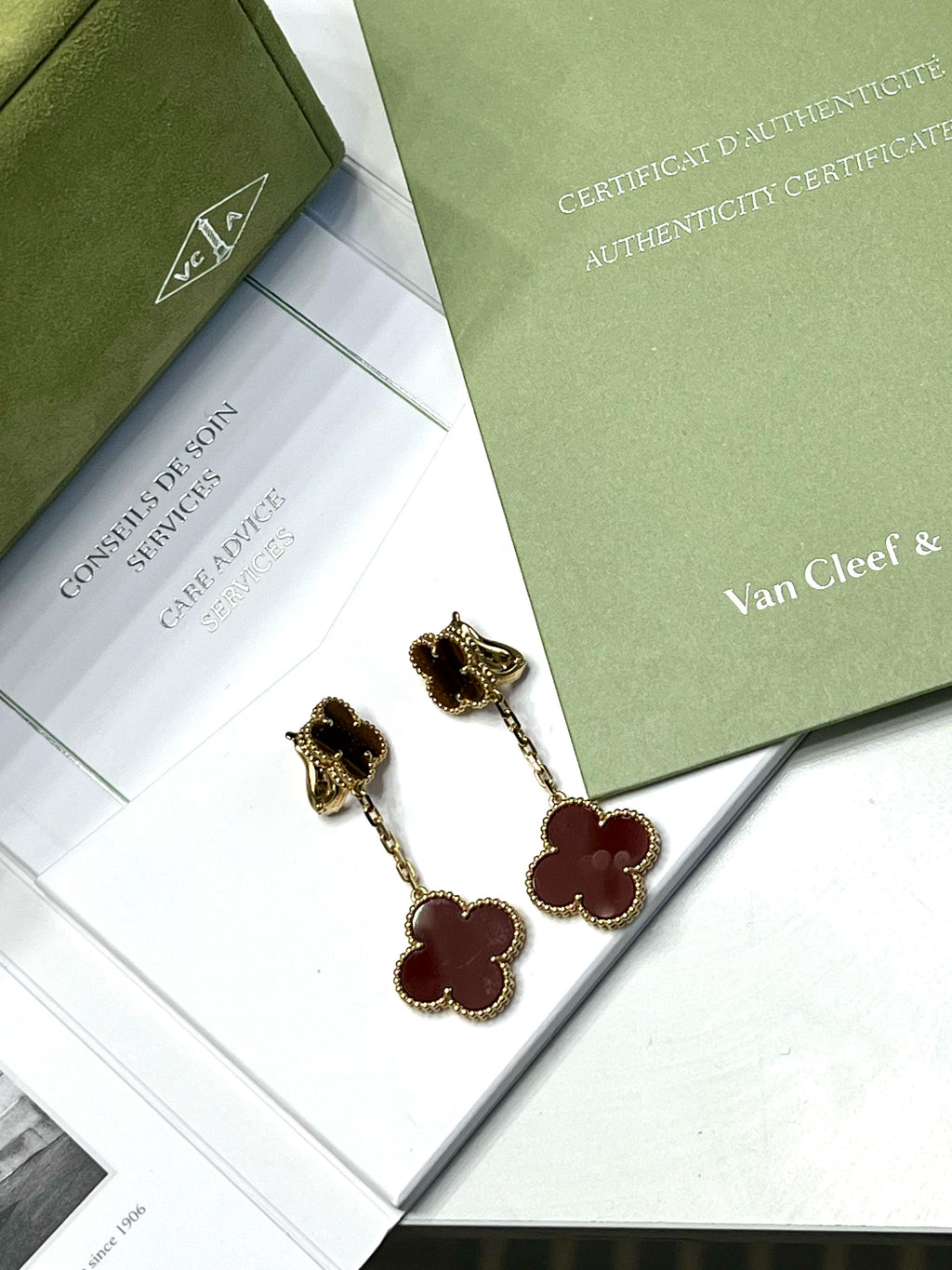VAN CLEEF & ARPELS MAGIC ALHAMBRA 18K GOLD EARRINGS