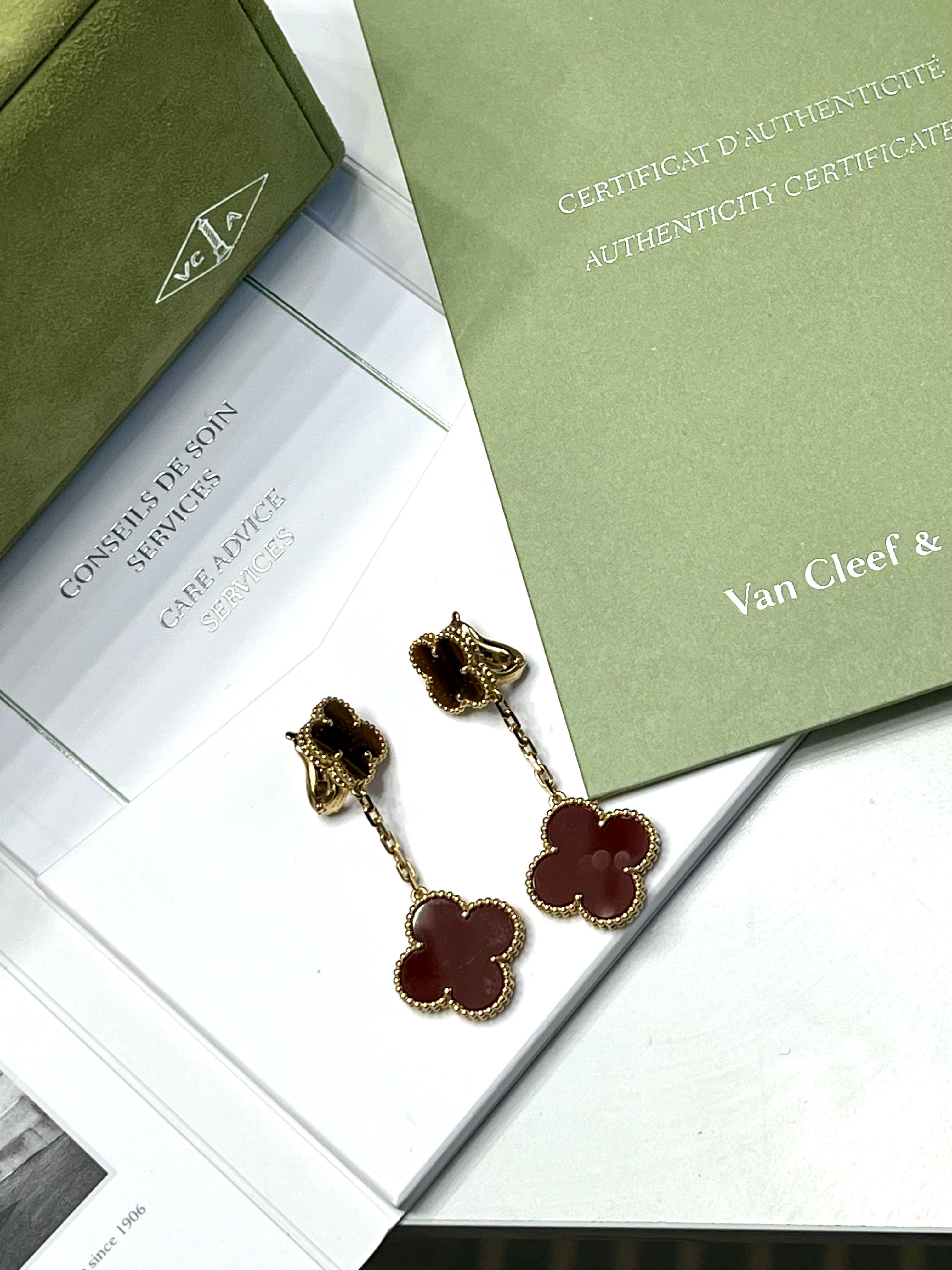 VAN CLEEF & ARPELS MAGIC ALHAMBRA 18K GOLD EARRINGS
