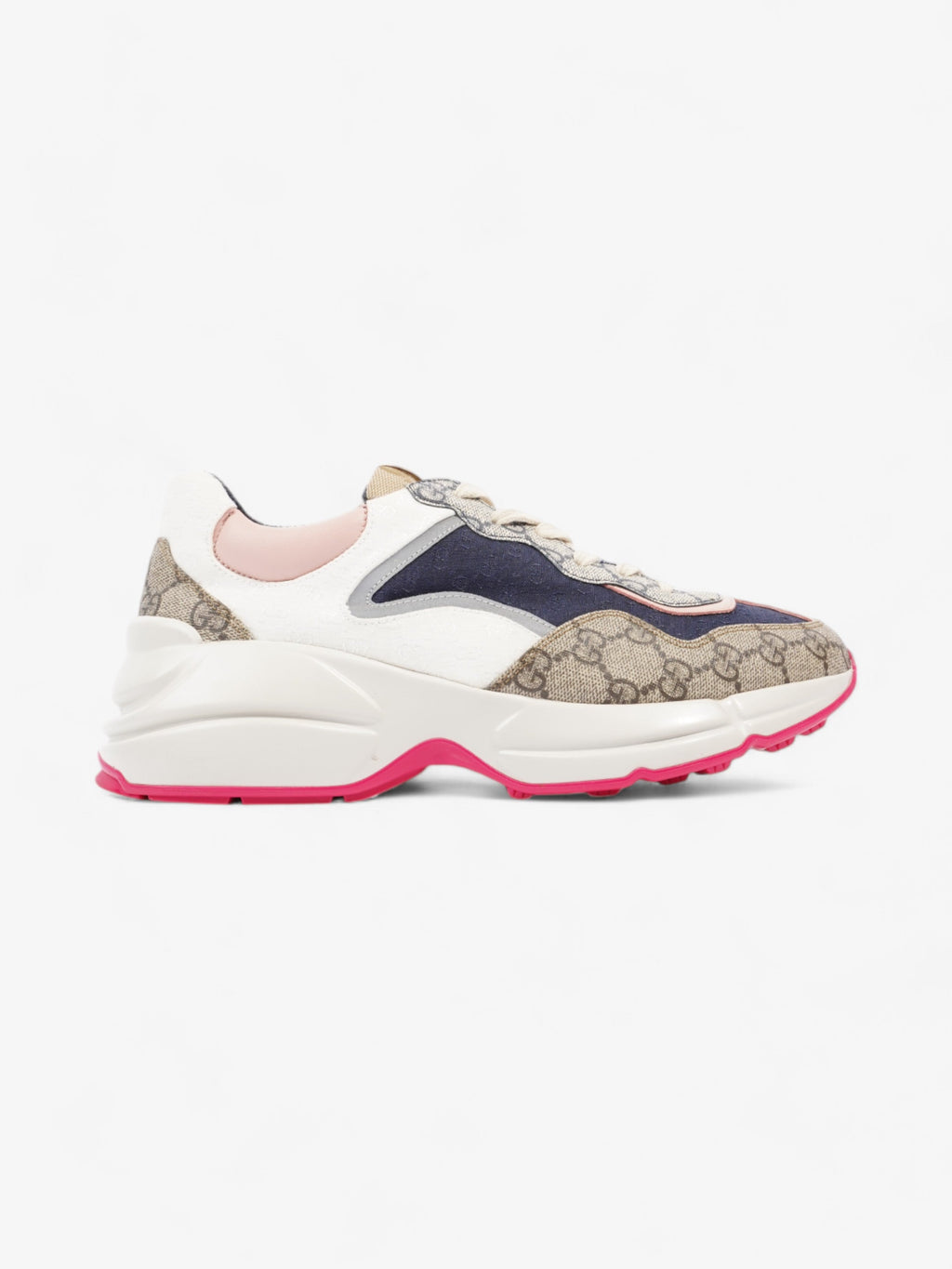 Gucci Rhyton GG Supreme / Navy Blue / Pink Cotton EU 39.5 UK 6.5
