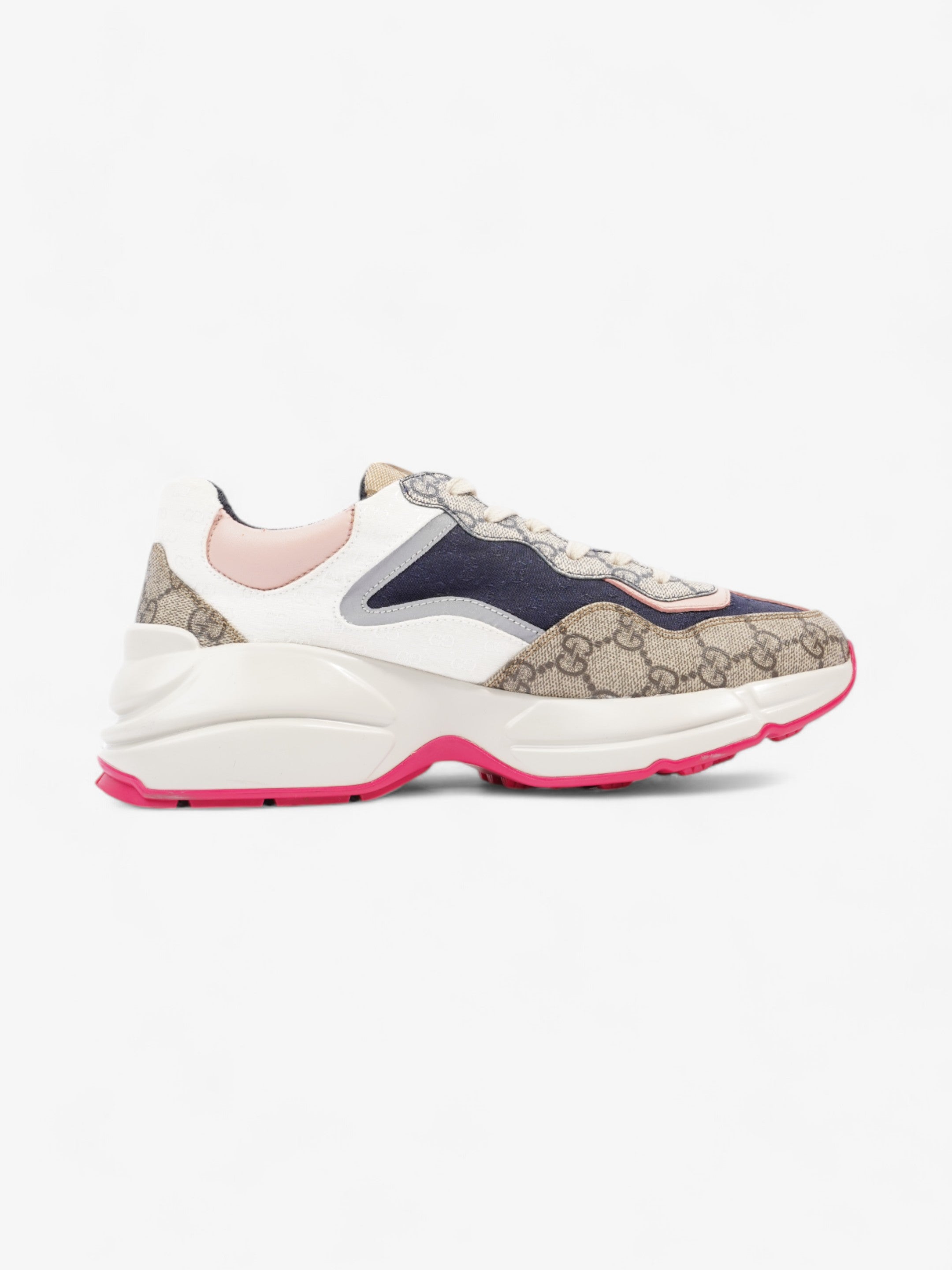 Gucci Rhyton GG Supreme / Navy Blue / Pink Cotton EU 39.5 UK 6.5