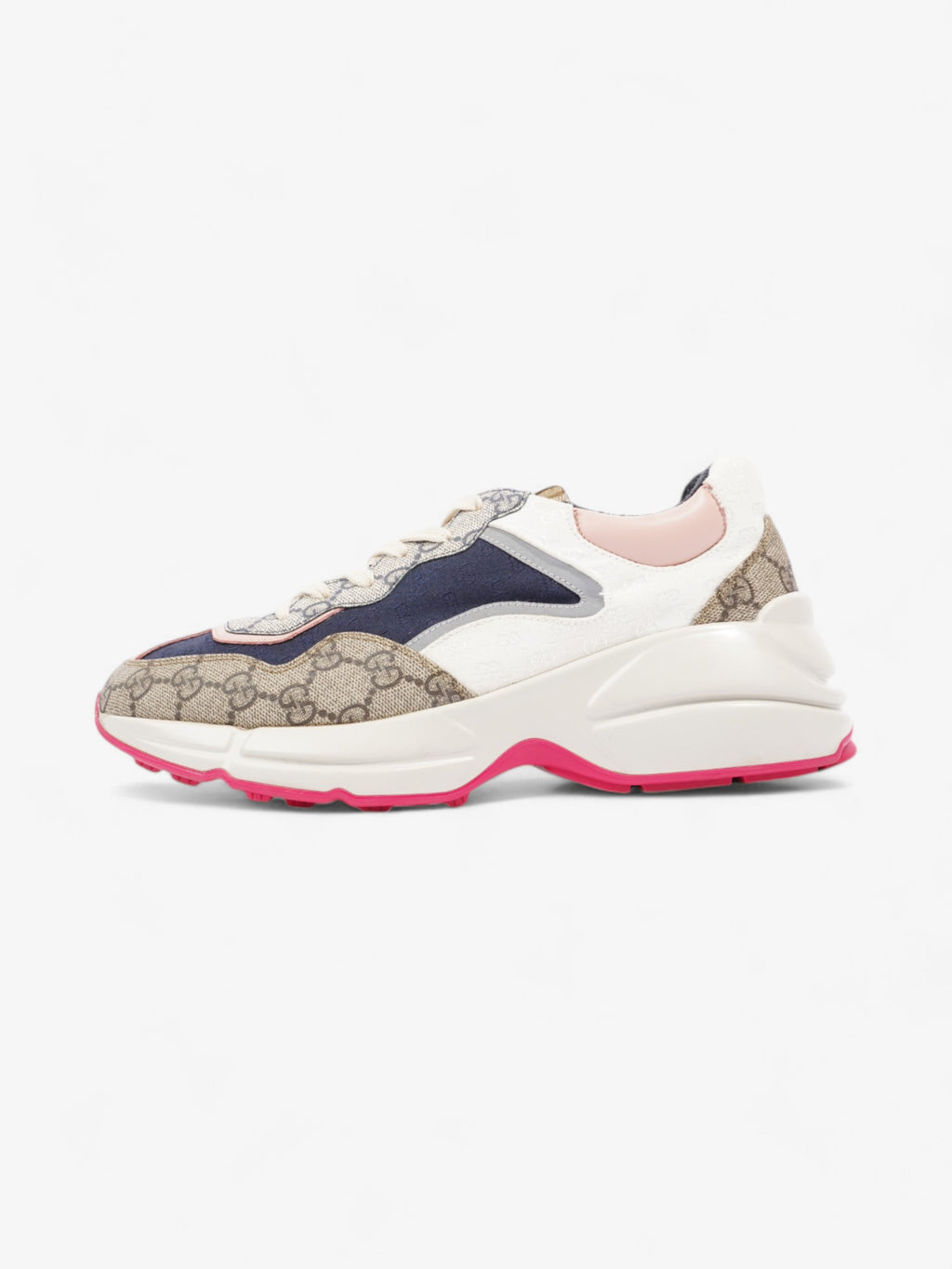 Gucci Rhyton GG Supreme / Navy Blue / Pink Cotton EU 39.5 UK 6.5