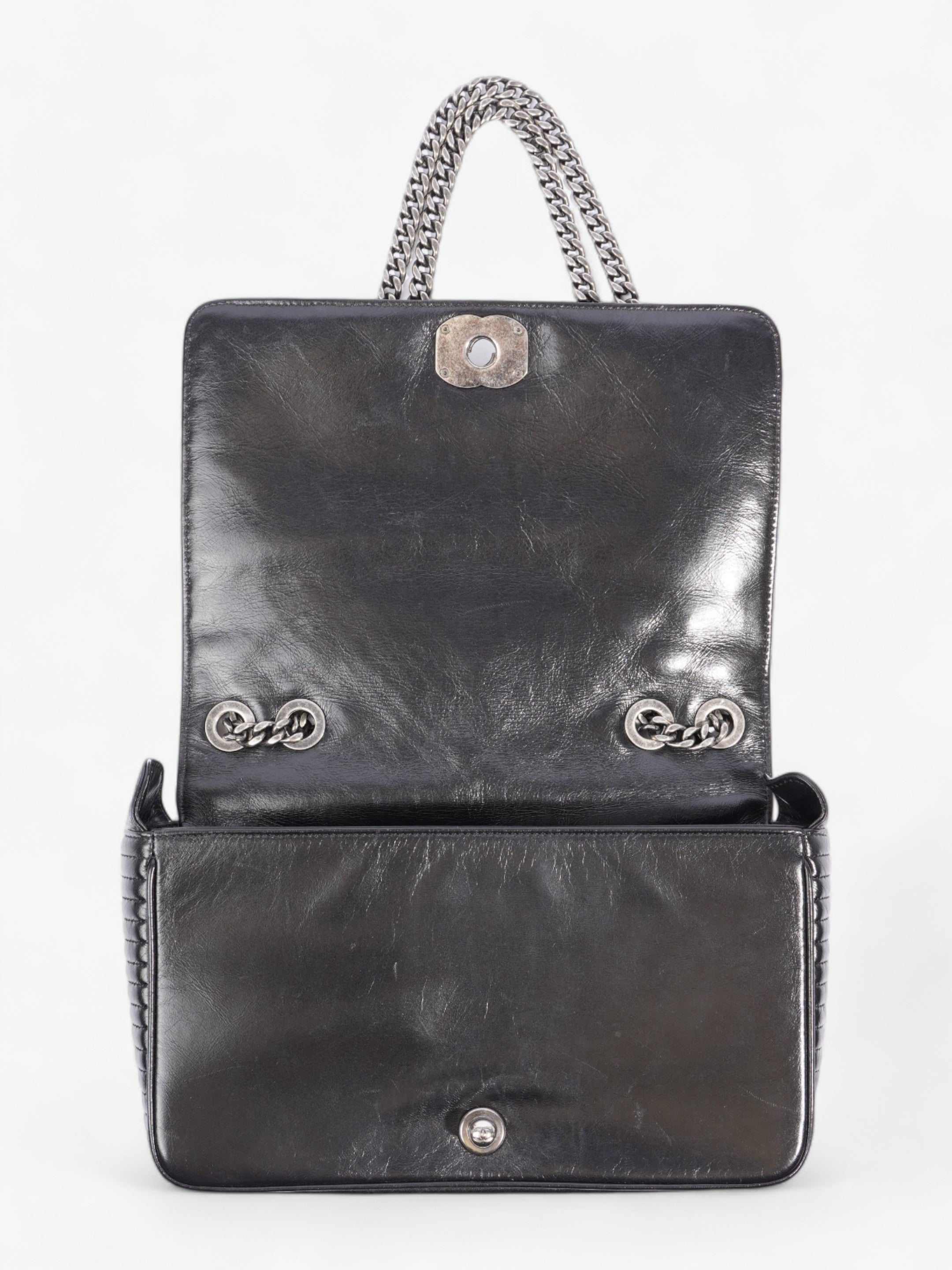 Chanel Coco Boy Flap  Black Lambskin Leather