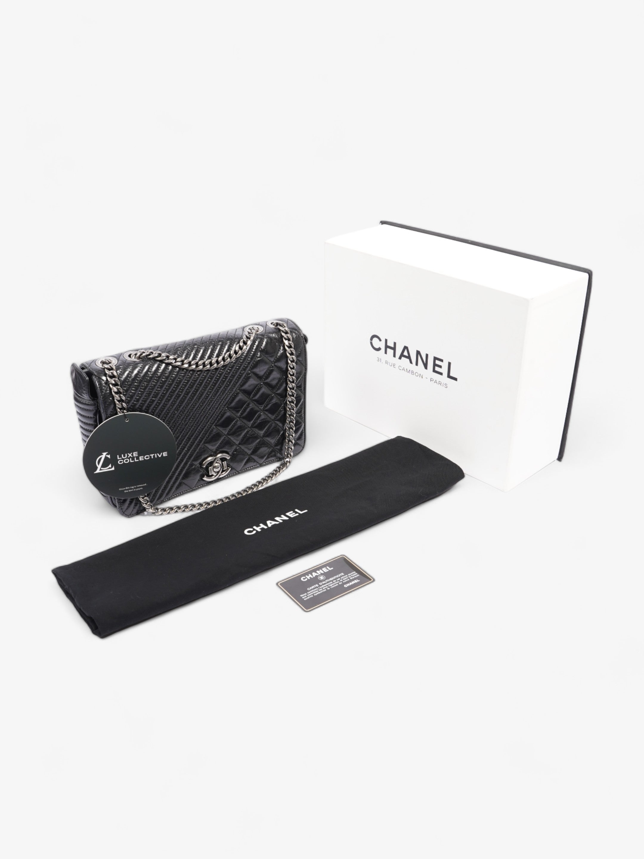 Chanel Coco Boy Flap  Black Lambskin Leather