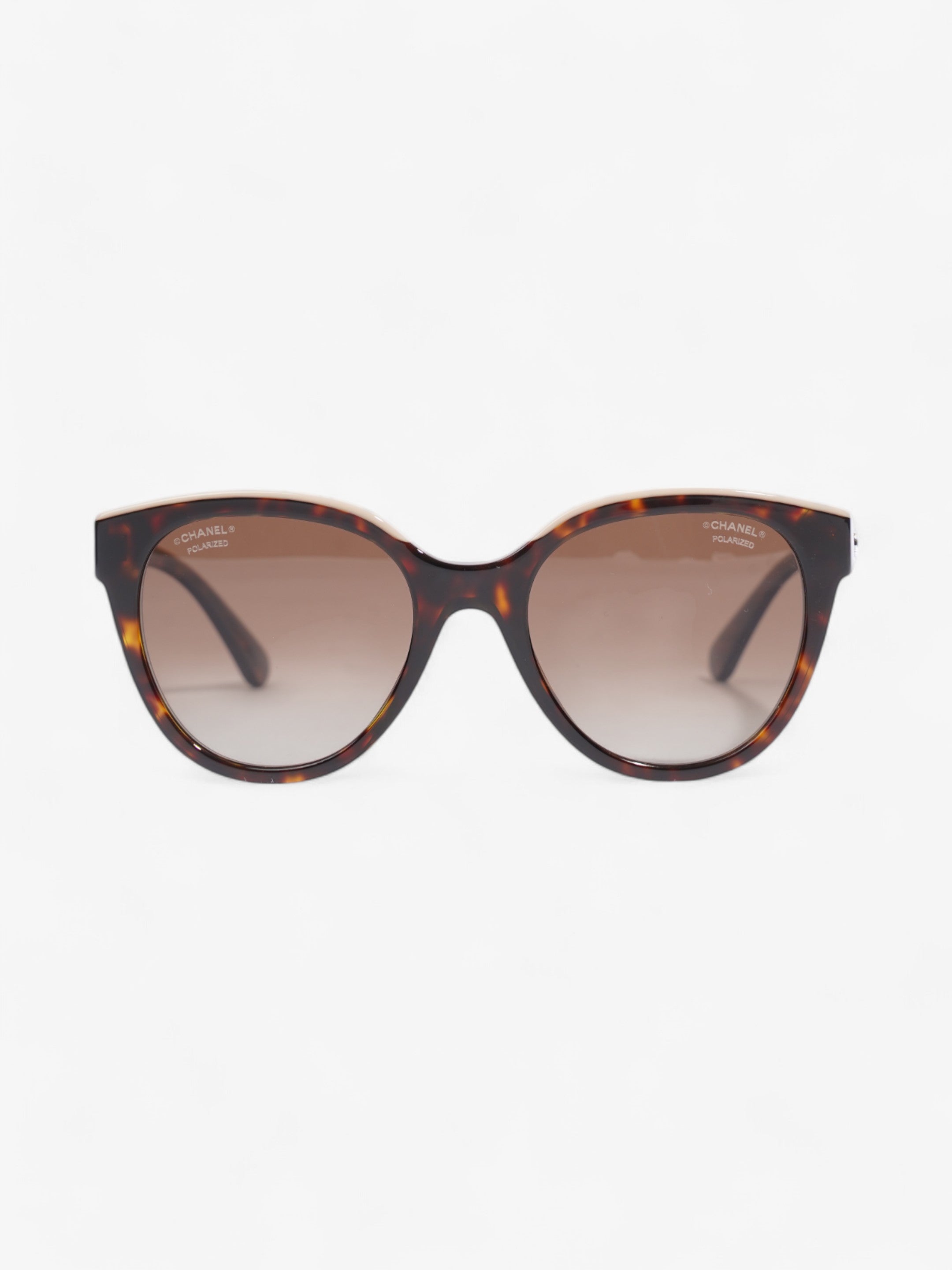 Chanel Chanel polarised butterfly sunglasses - Dark tortoise and beige Beige / Brown / Black