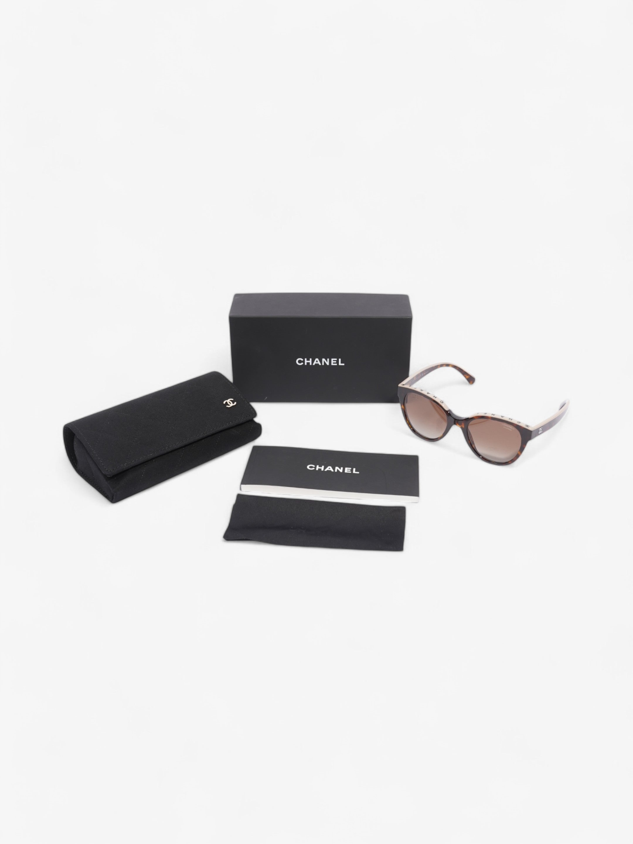 Chanel Chanel polarised butterfly sunglasses - Dark tortoise and beige Beige / Brown / Black