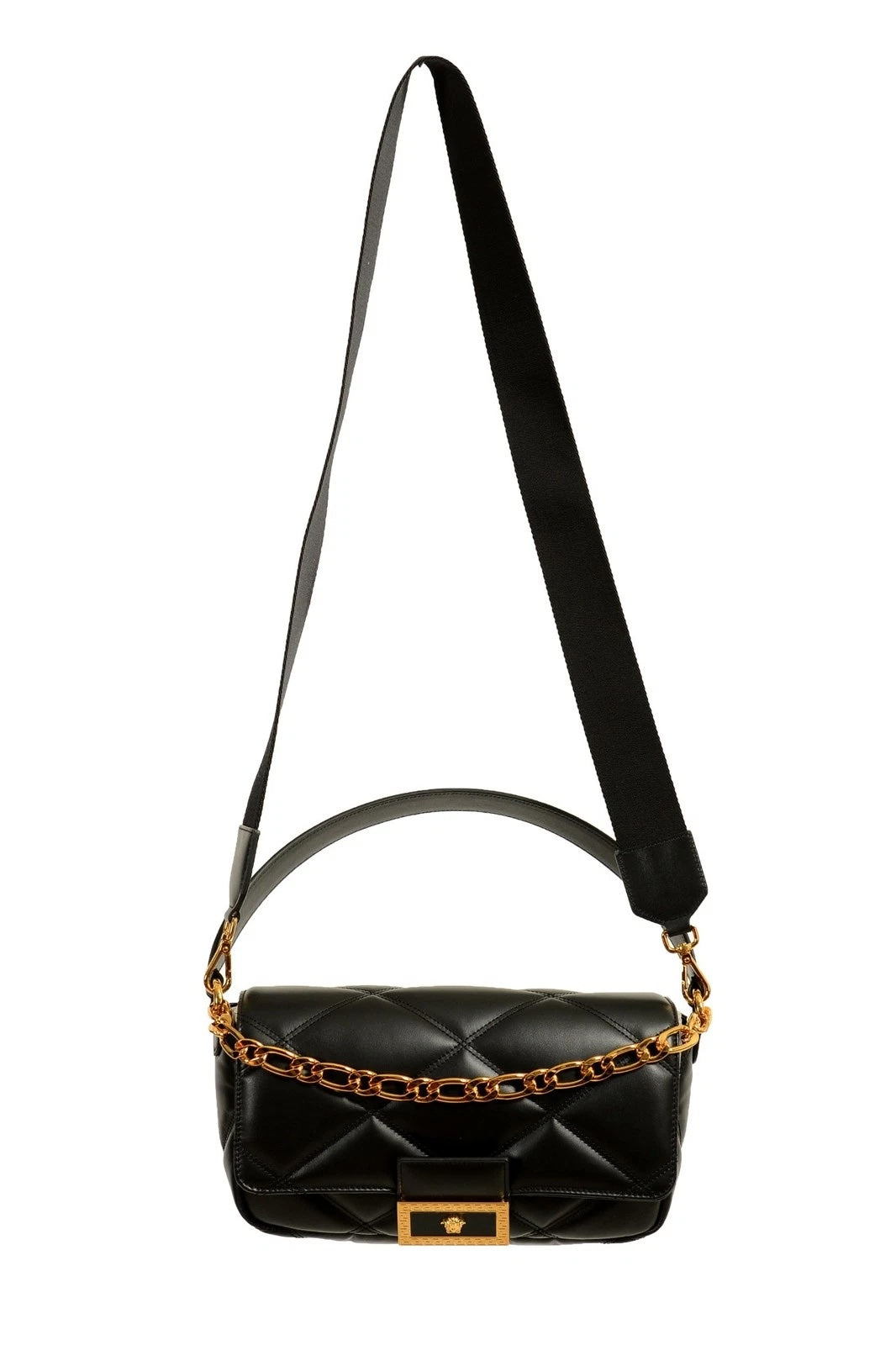 VERSACE LA MEDUSA QUILTED CALFSKIN CROSSBODY BAG