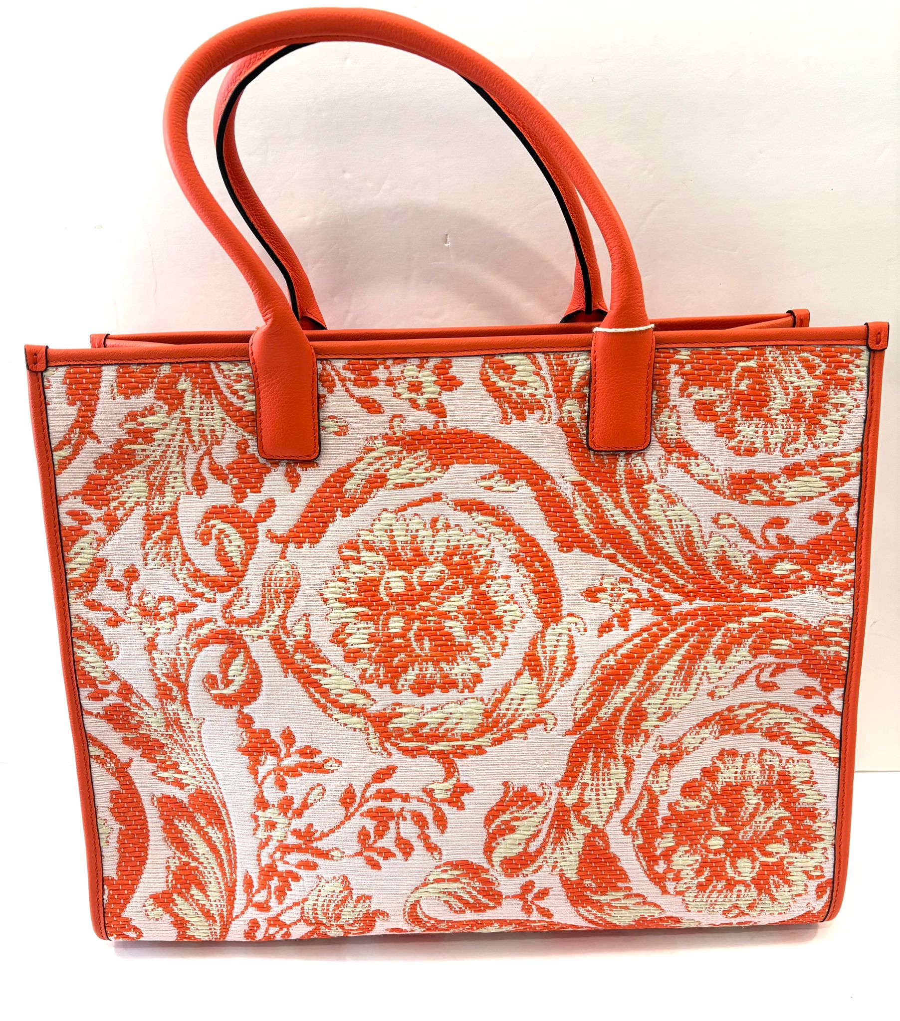 VERSACE BAROCCO RAFIA & LEATHER GOLD MEDUSA MEDIUM TOTE
