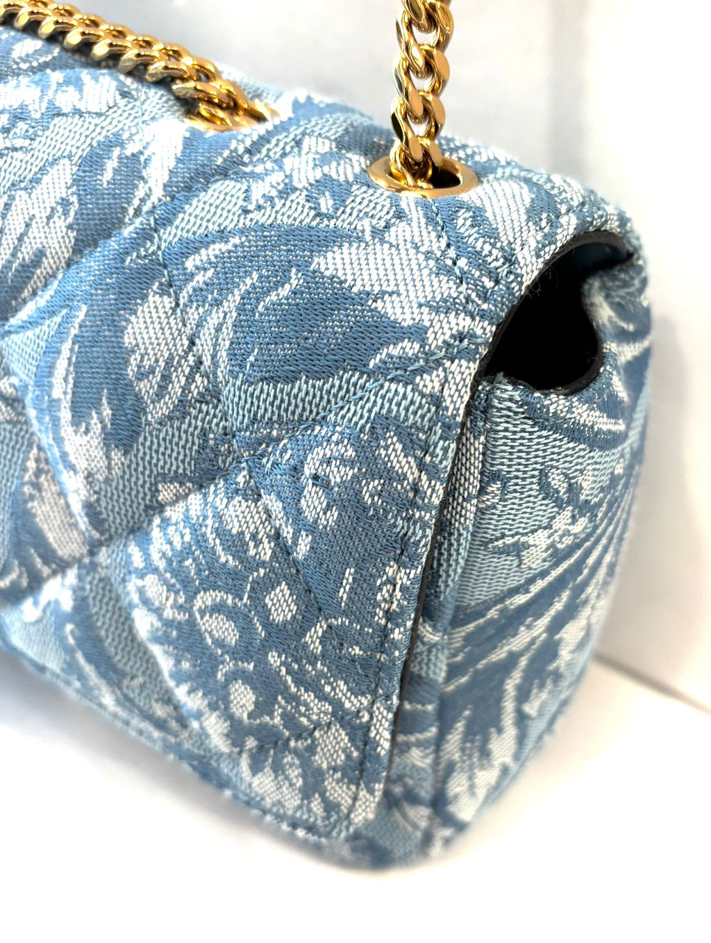 VERSACE QUILTED JACQUARD LA MEDUSA SHOULDER BAG