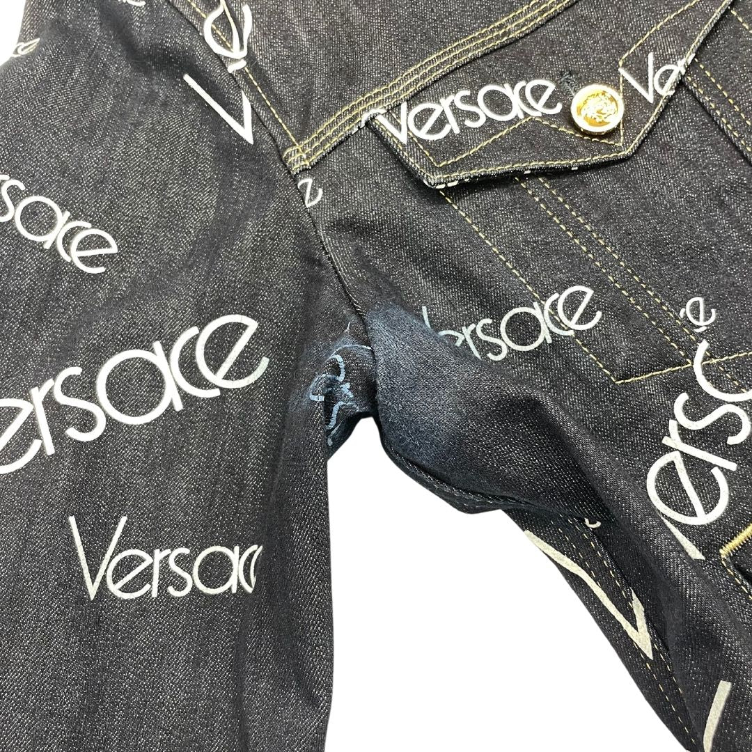 Versace 'Logo Mania' Denim Jacket - Men's 50