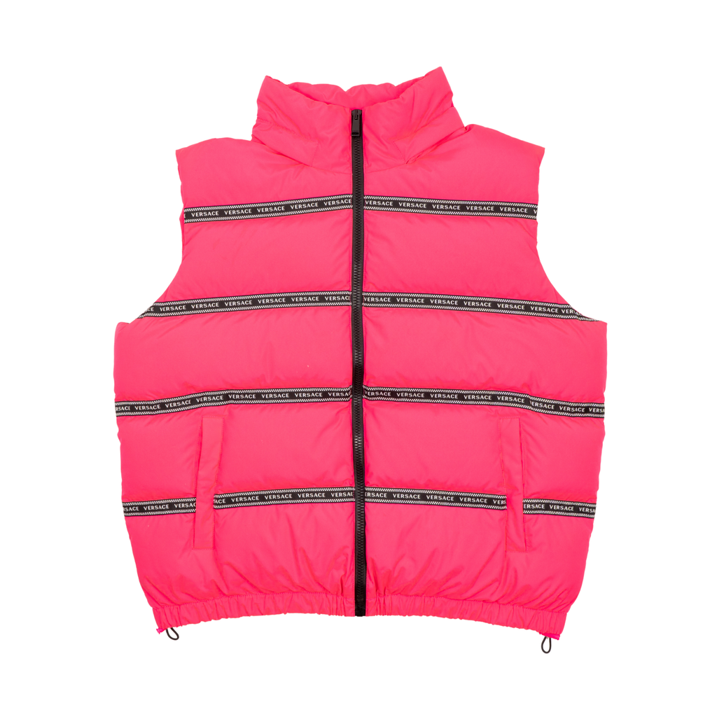 Versace Logo Tape Puffer Vest - Men's 50