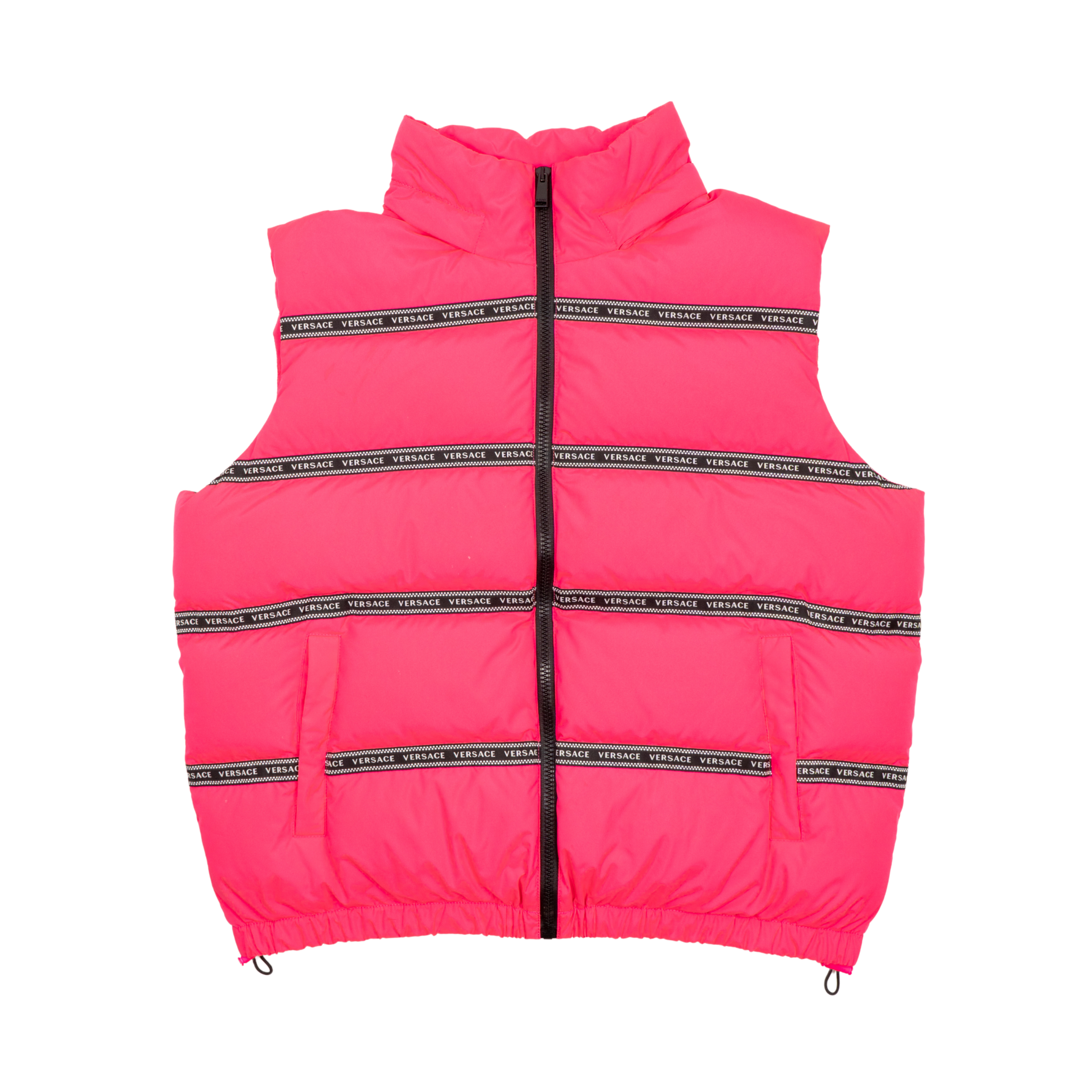 Versace Logo Tape Puffer Vest - Men's 50