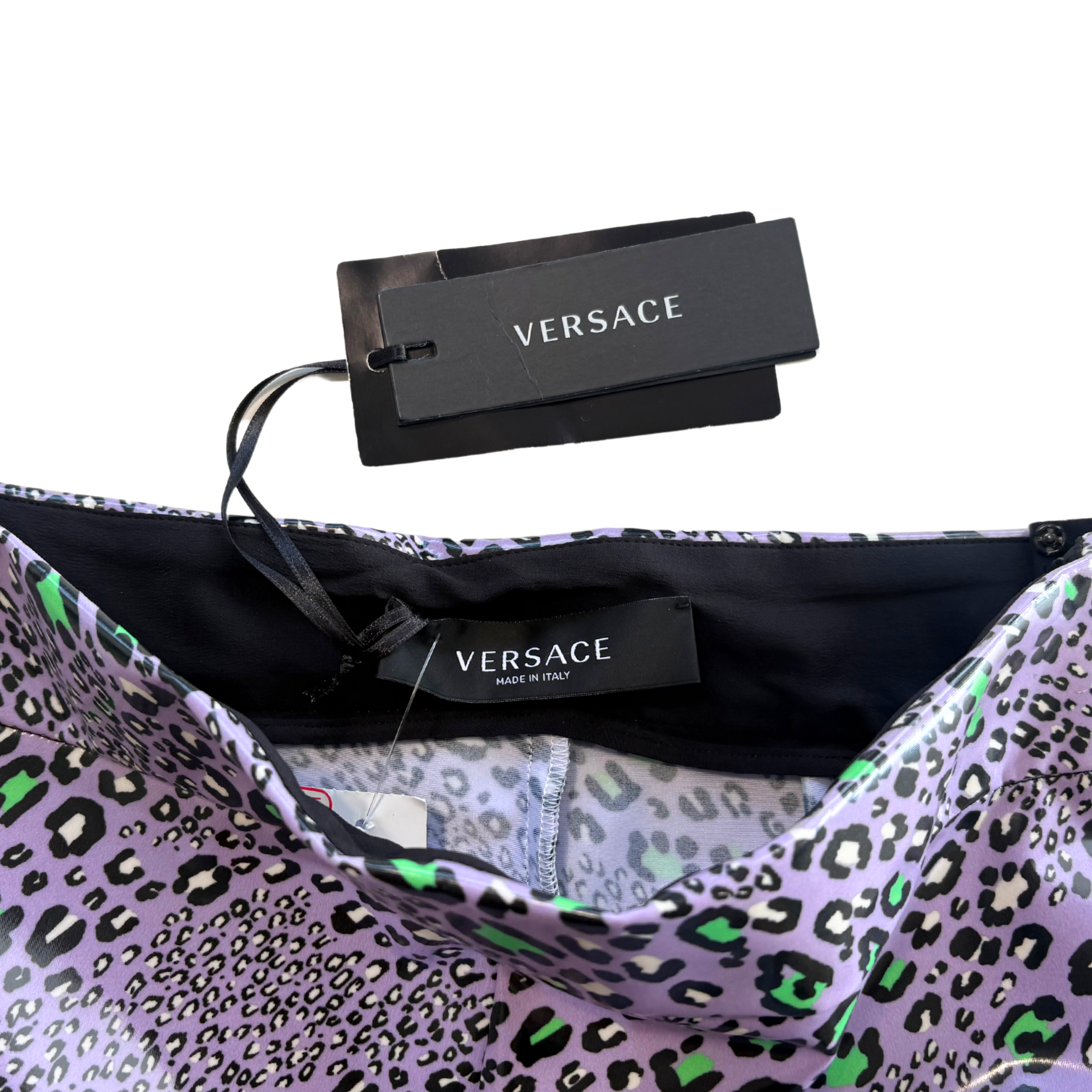 Versace Vinyl Leopard Leggings - Women's 40