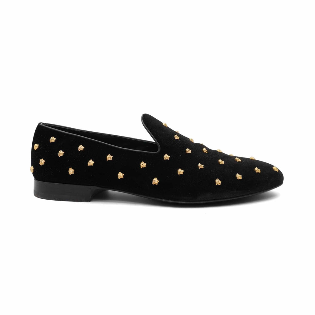 Versace 'Medusa' Velour Loafers - Men's 46