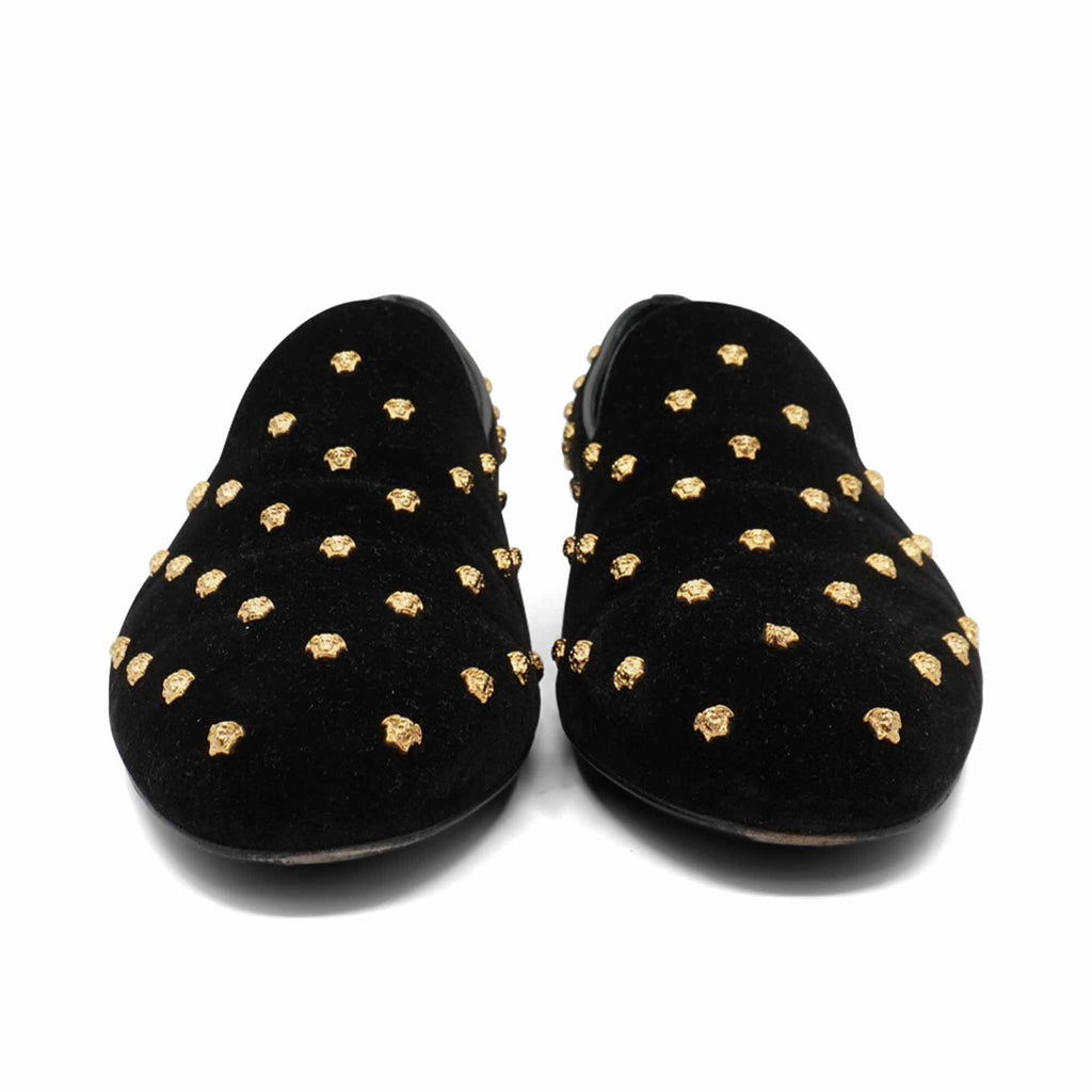 Versace 'Medusa' Velour Loafers - Men's 46