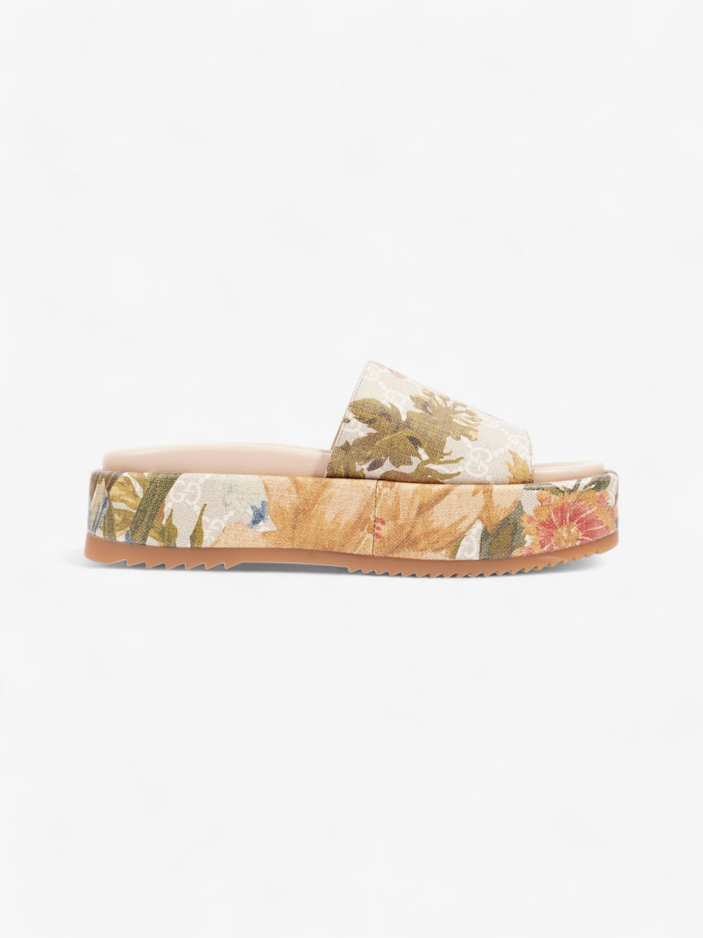 Gucci GG Flora Platform Slides GG Supreme / Multicoloured Canvas EU 38 UK 5