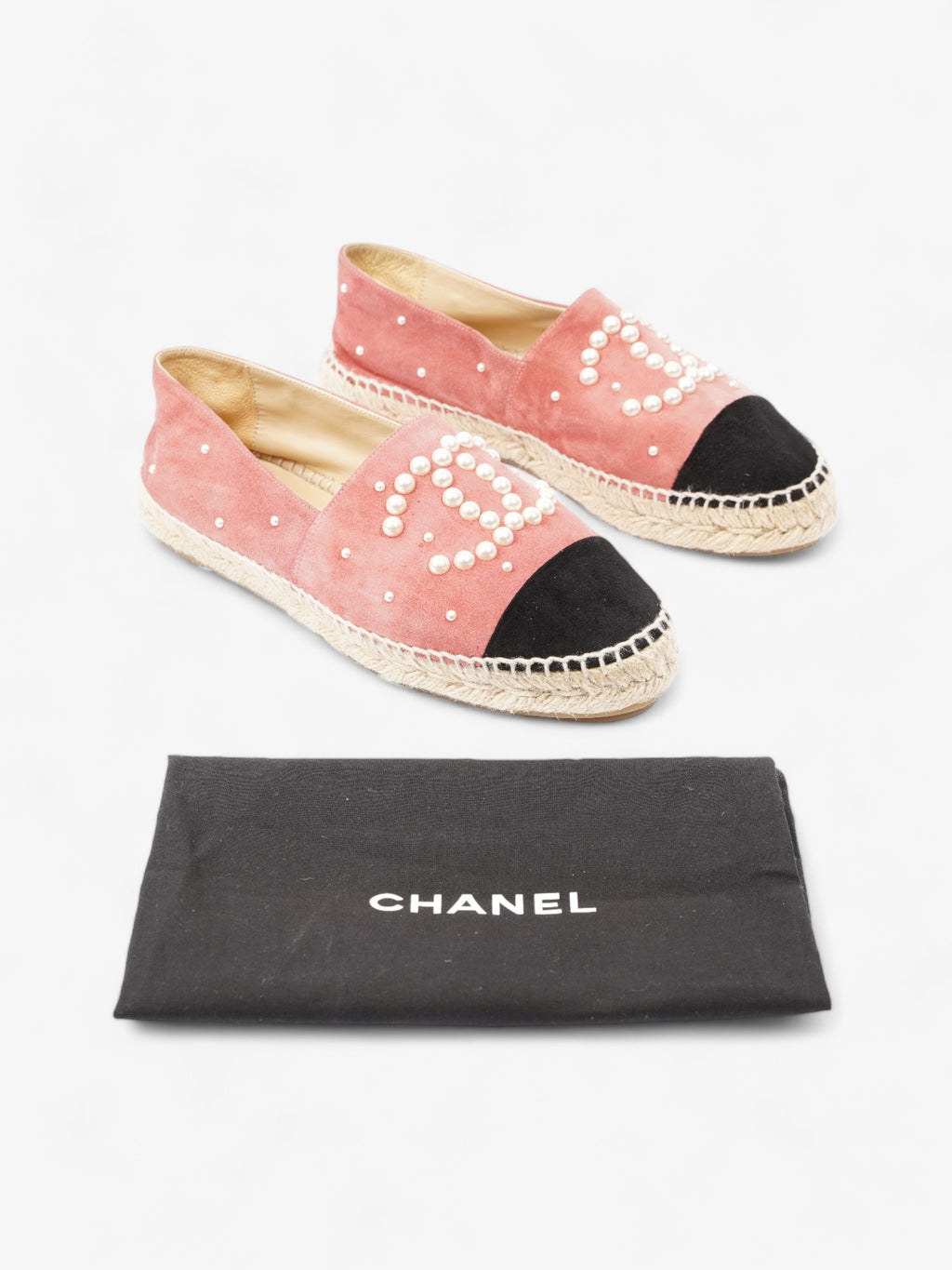 Chanel Espadrilles Pink / Black Suede EU 38 UK 5