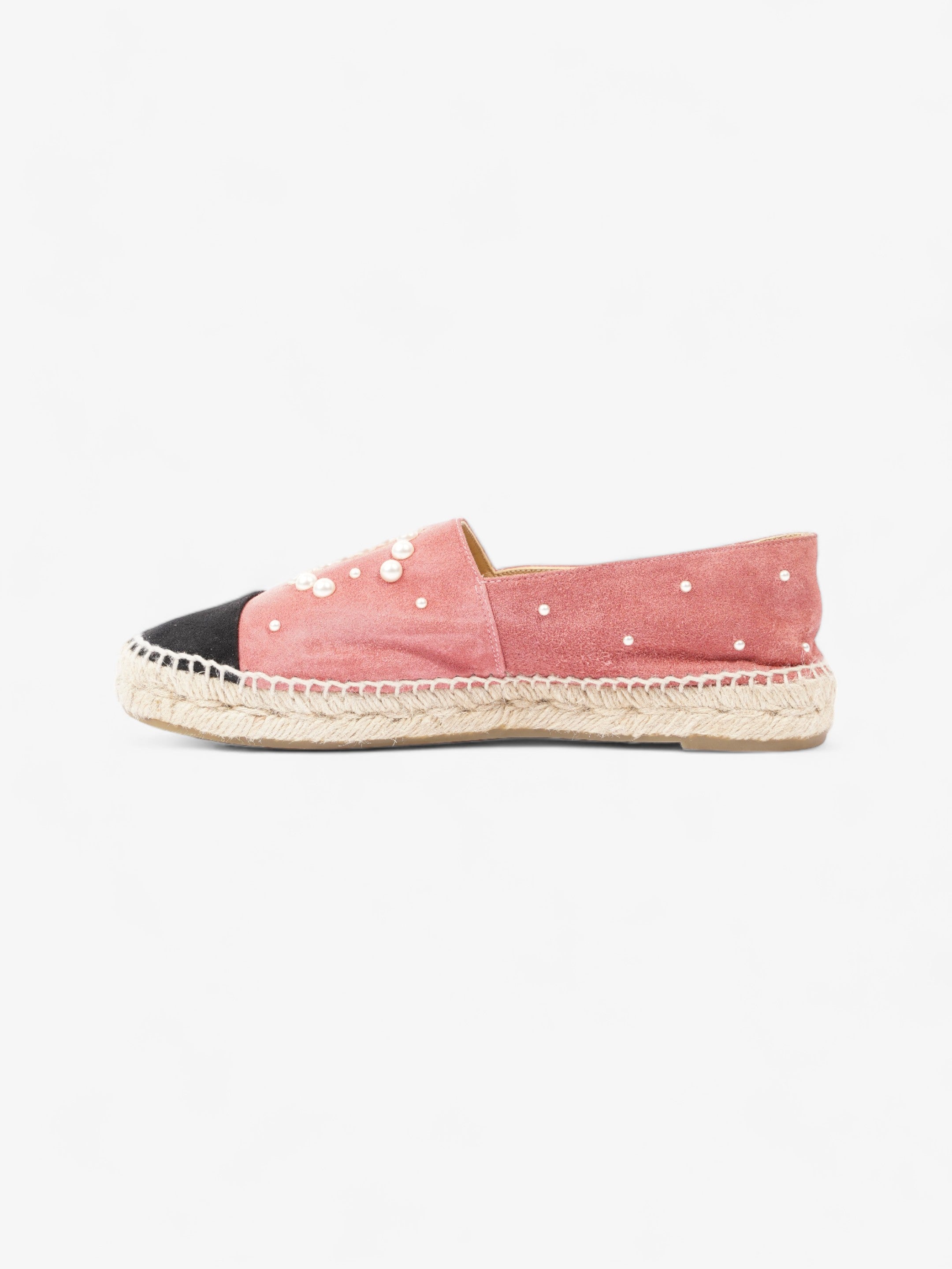 Chanel Espadrilles Pink / Black Suede EU 38 UK 5