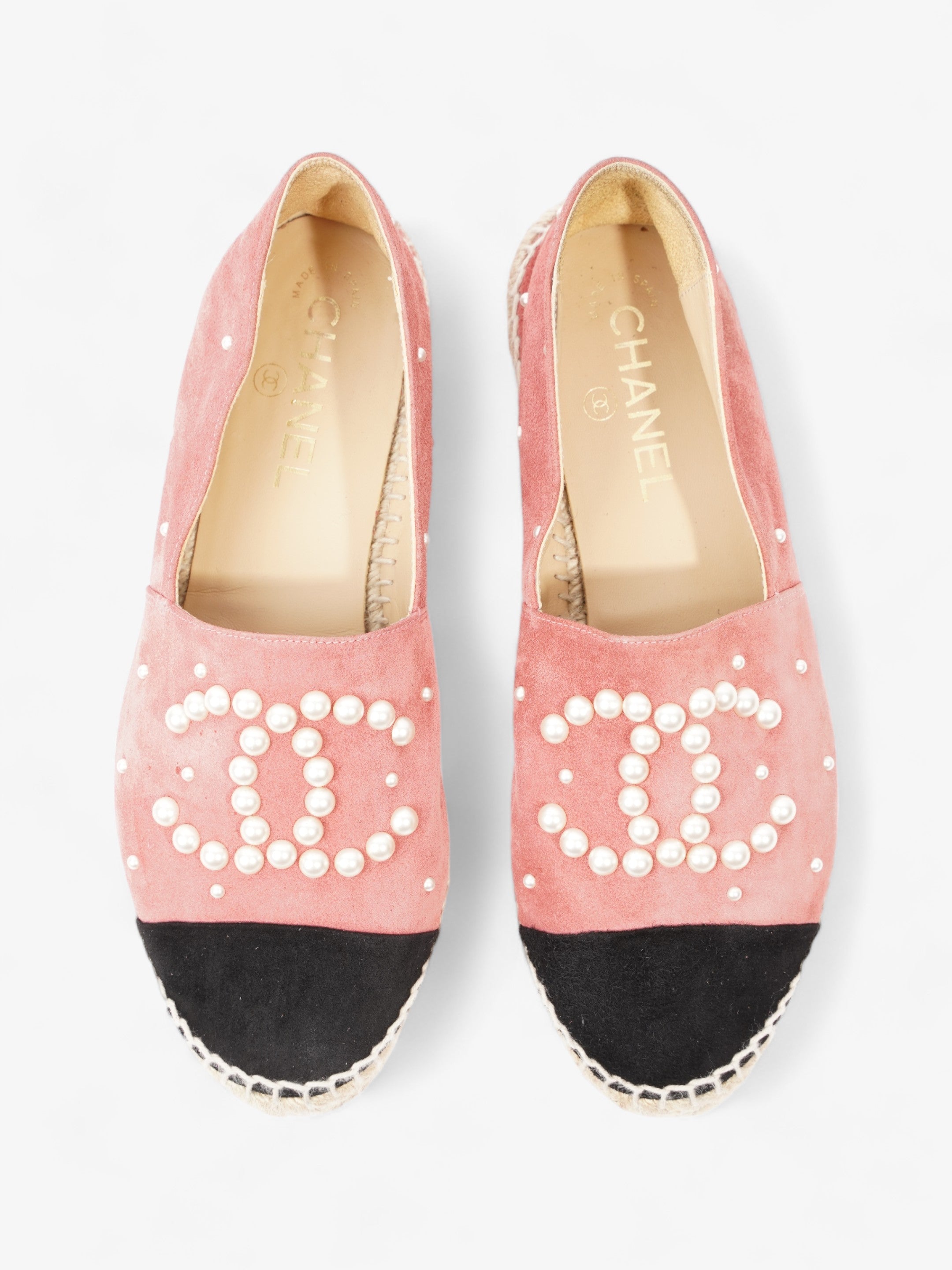 Chanel Espadrilles Pink / Black Suede EU 38 UK 5