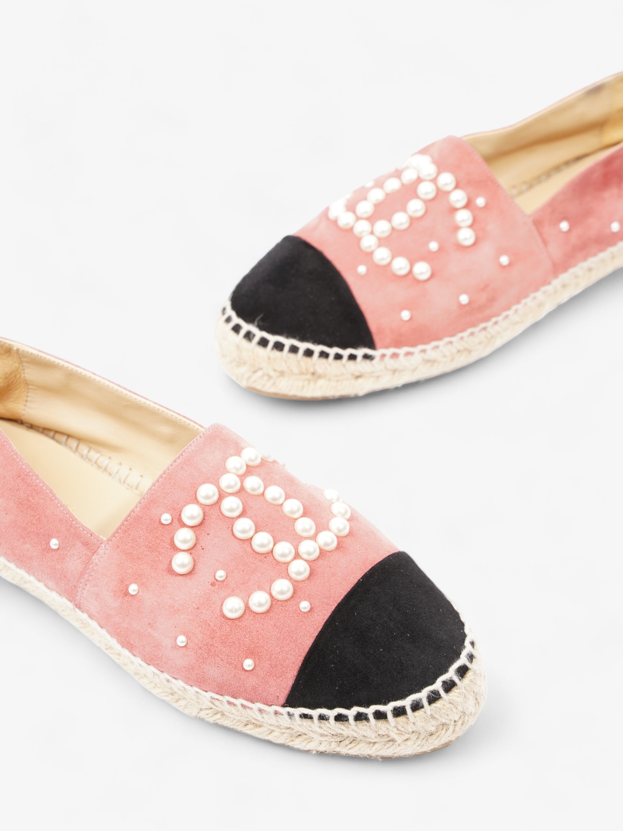 Chanel Espadrilles Pink / Black Suede EU 38 UK 5
