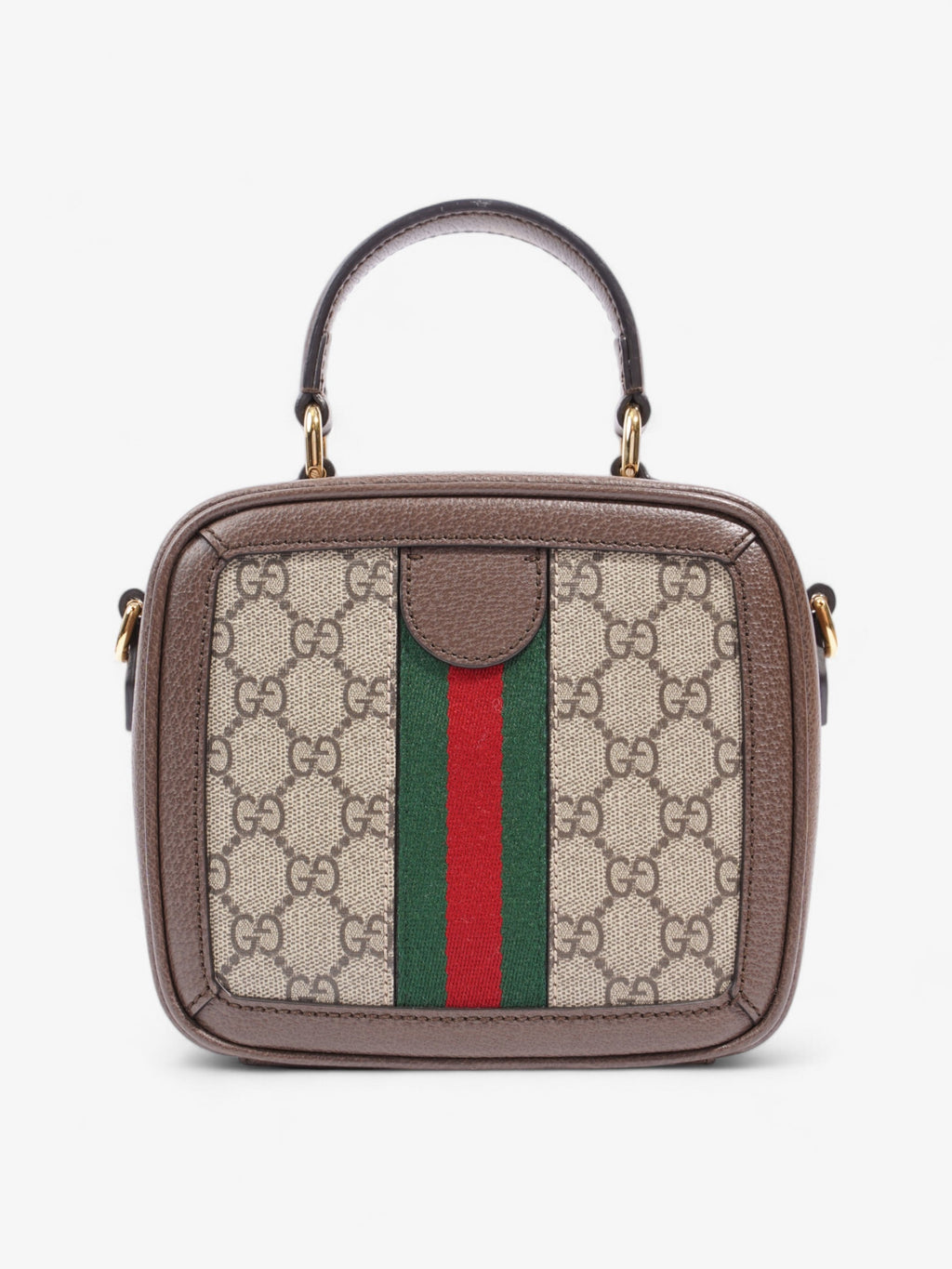 Gucci Ophidia Top Handle GG Supreme / Green / Red Canvas Mini