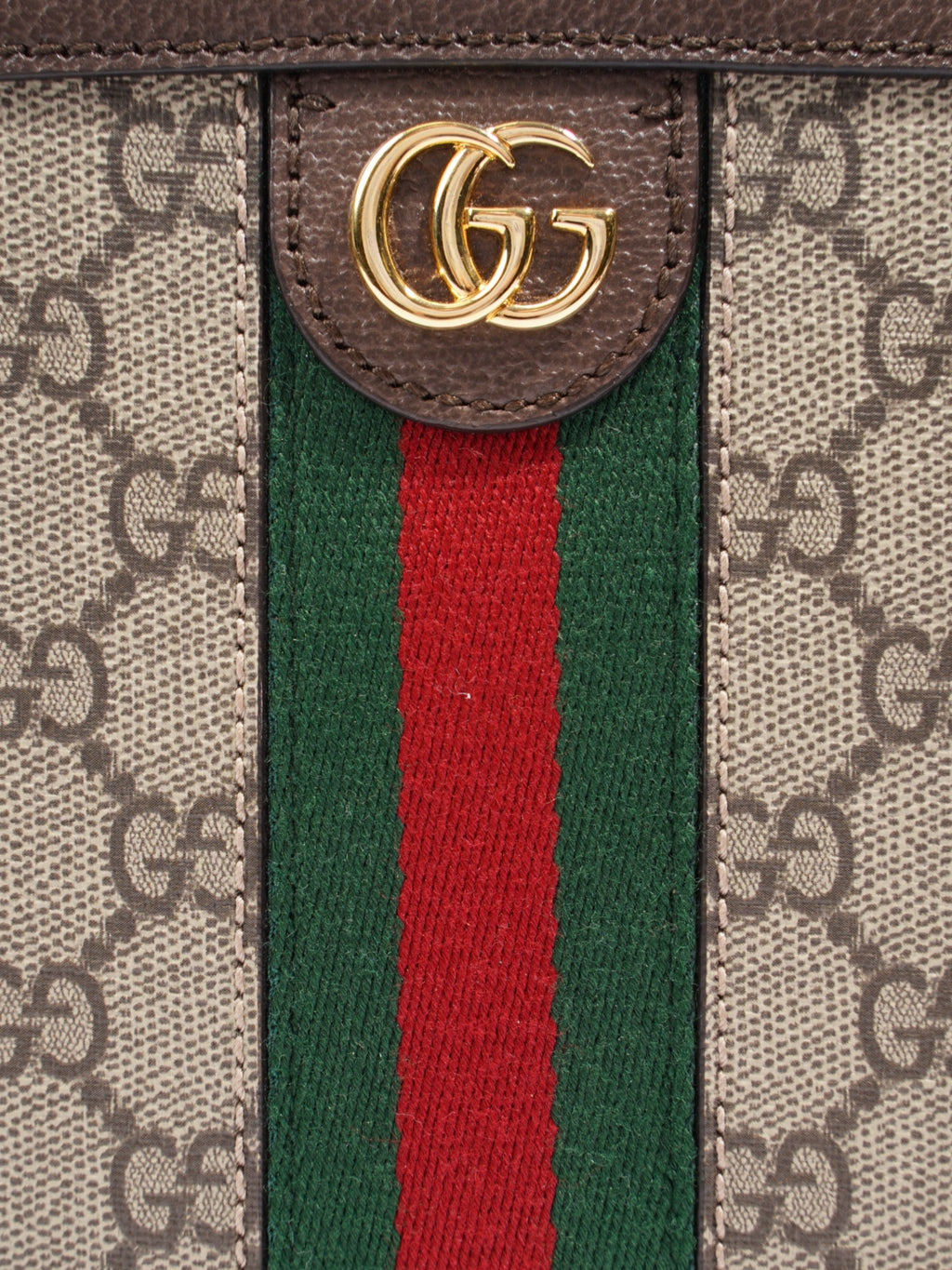 Gucci Ophidia Top Handle GG Supreme / Green / Red Canvas Mini