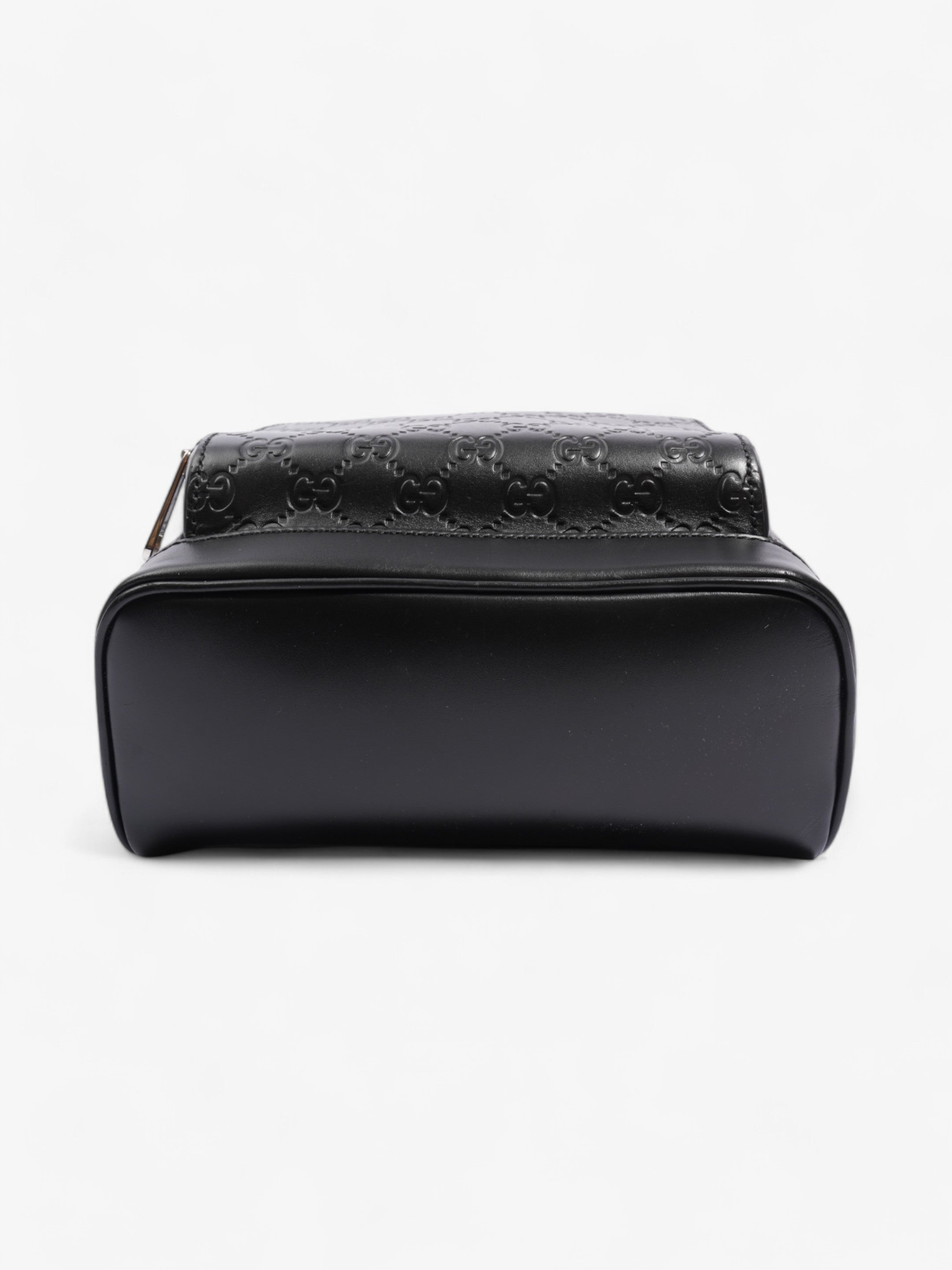 Gucci Signature Backpack Black Embossed Leather Small