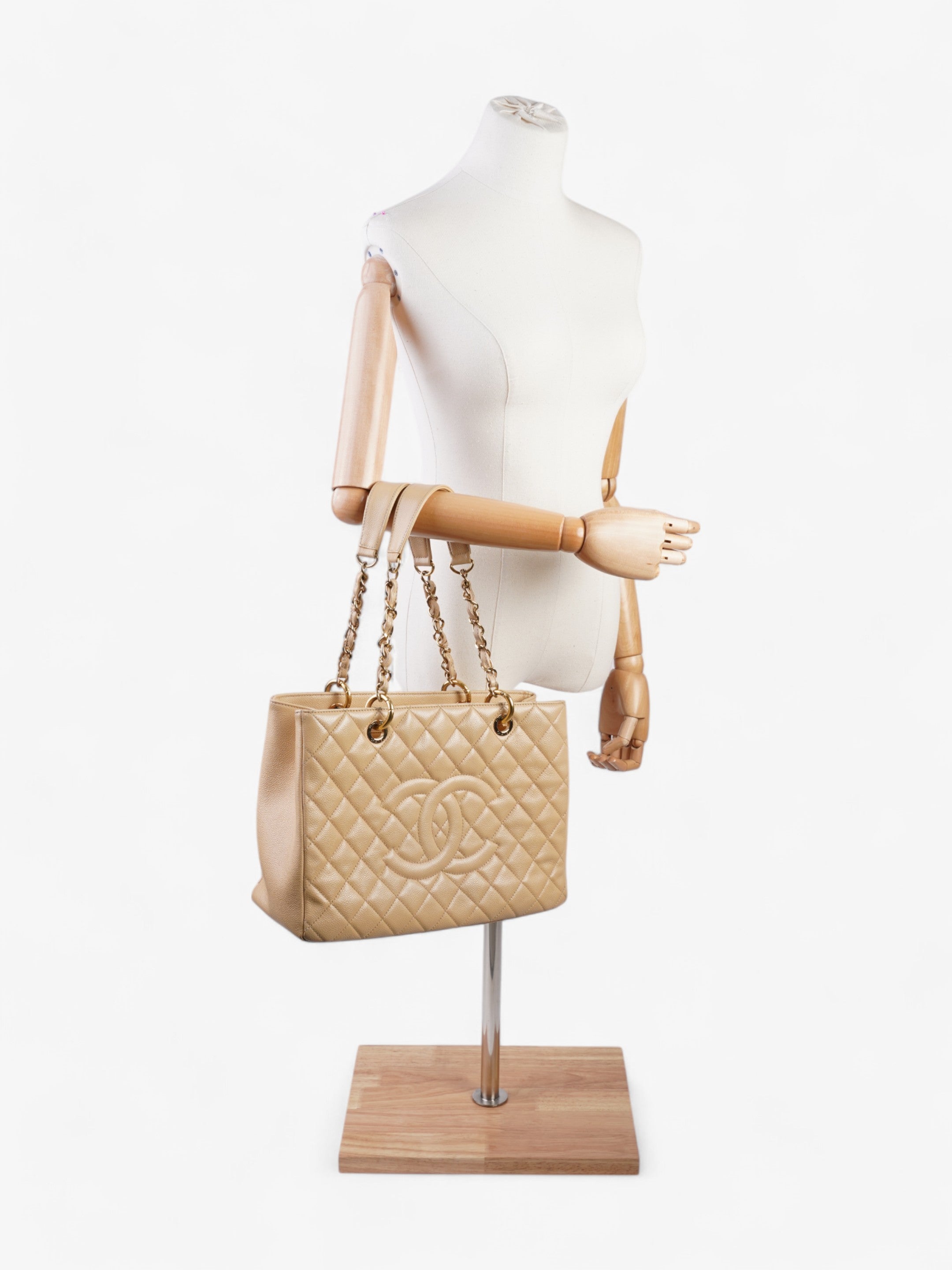 Chanel Grand Shopping Tote Neutral Caviar Leather