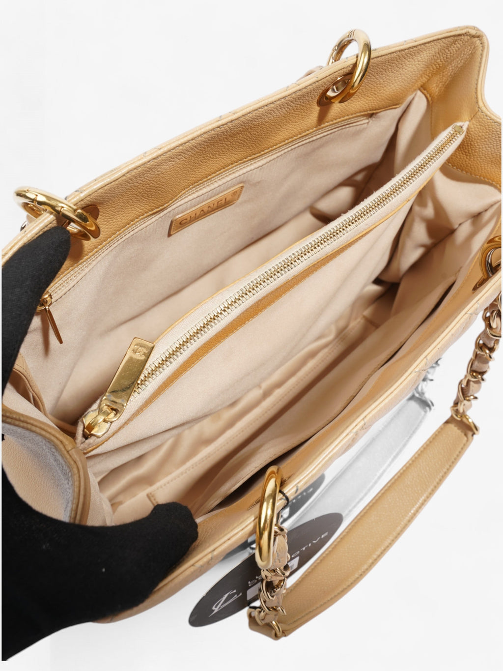 Chanel Grand Shopping Tote Neutral Caviar Leather