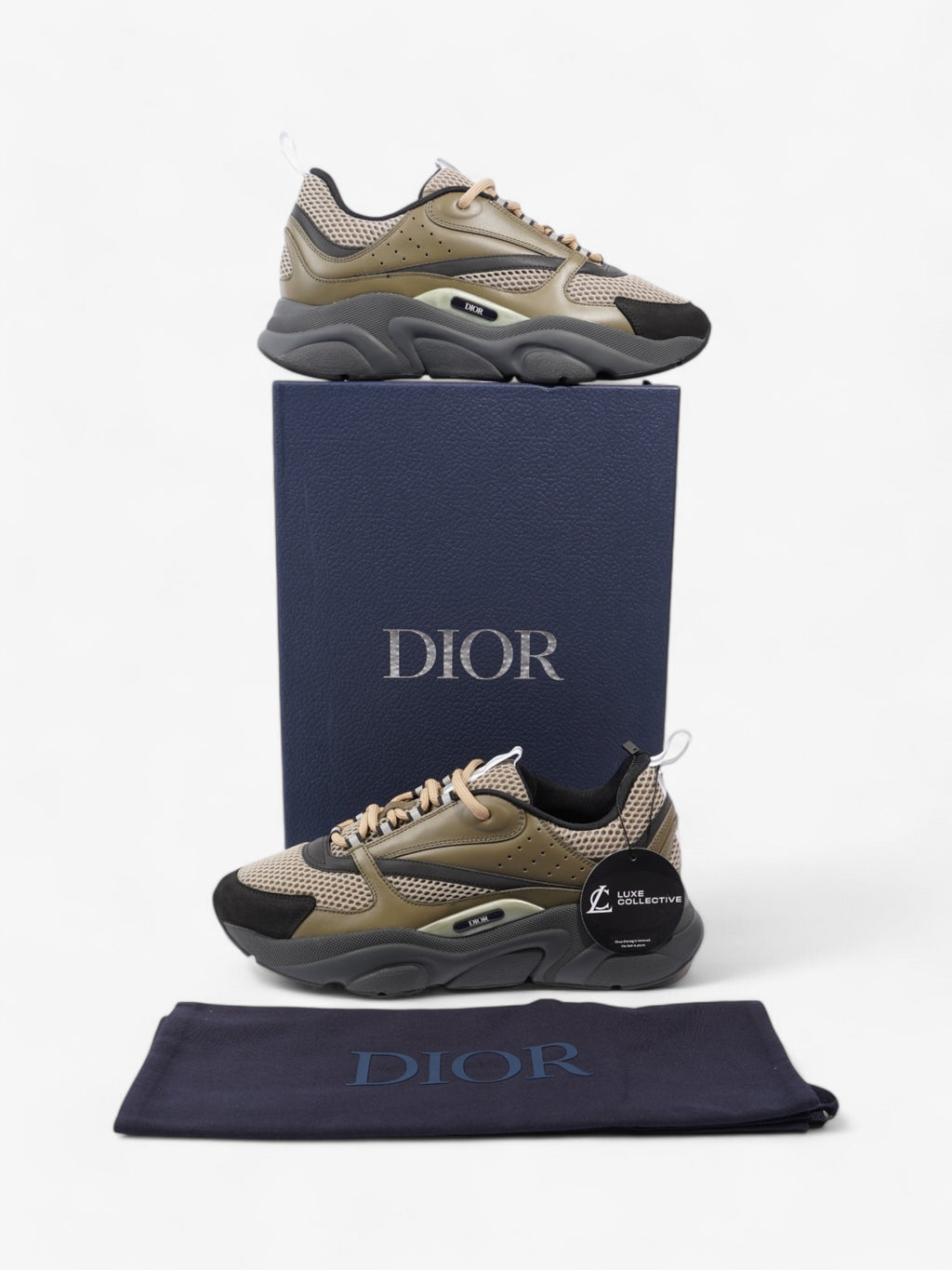 Christian Dior B22 Khaki / Black / White Mesh EU 42 UK 8