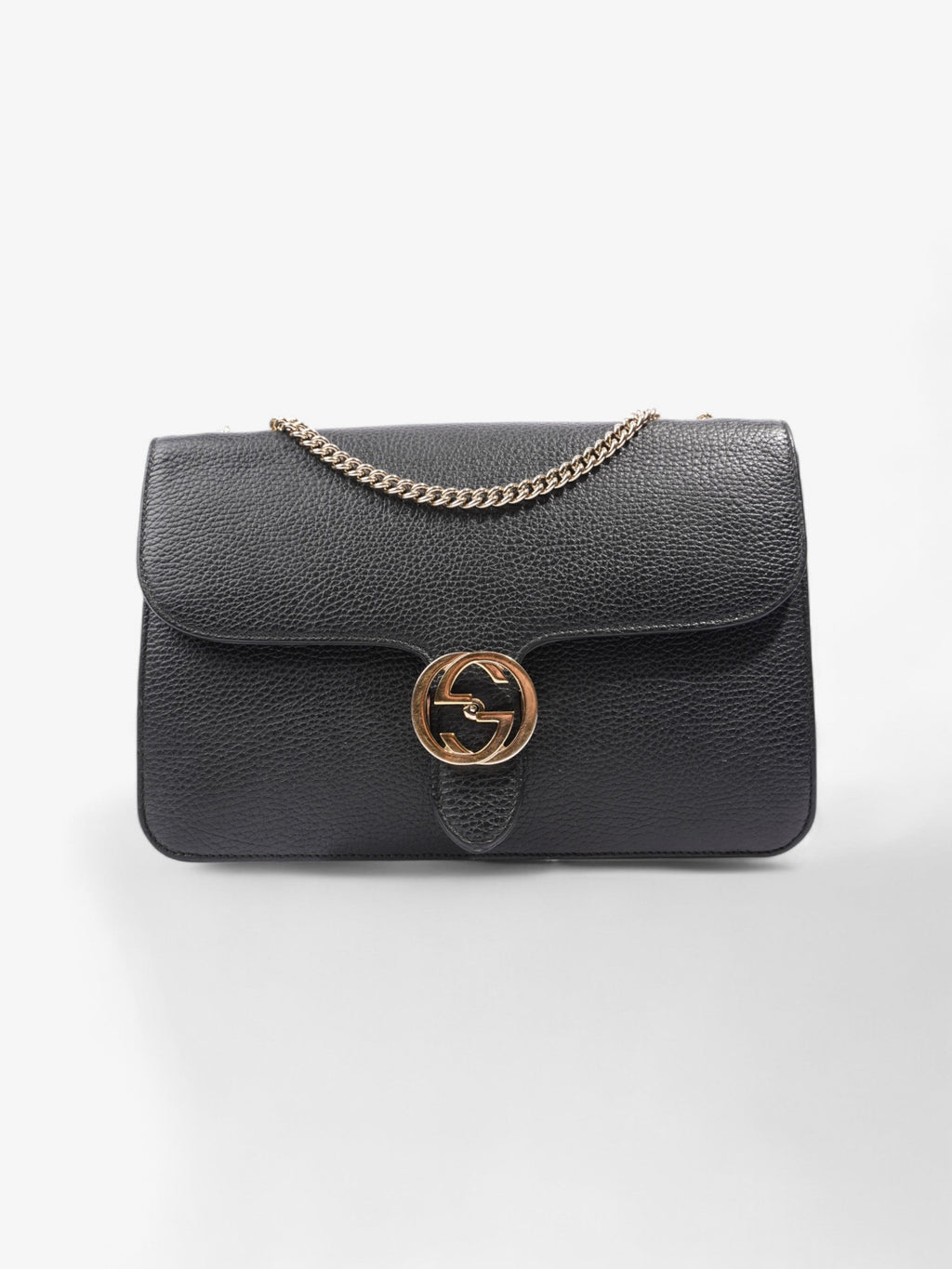 Gucci Interlocking GG Crossbody Bag Black Leather