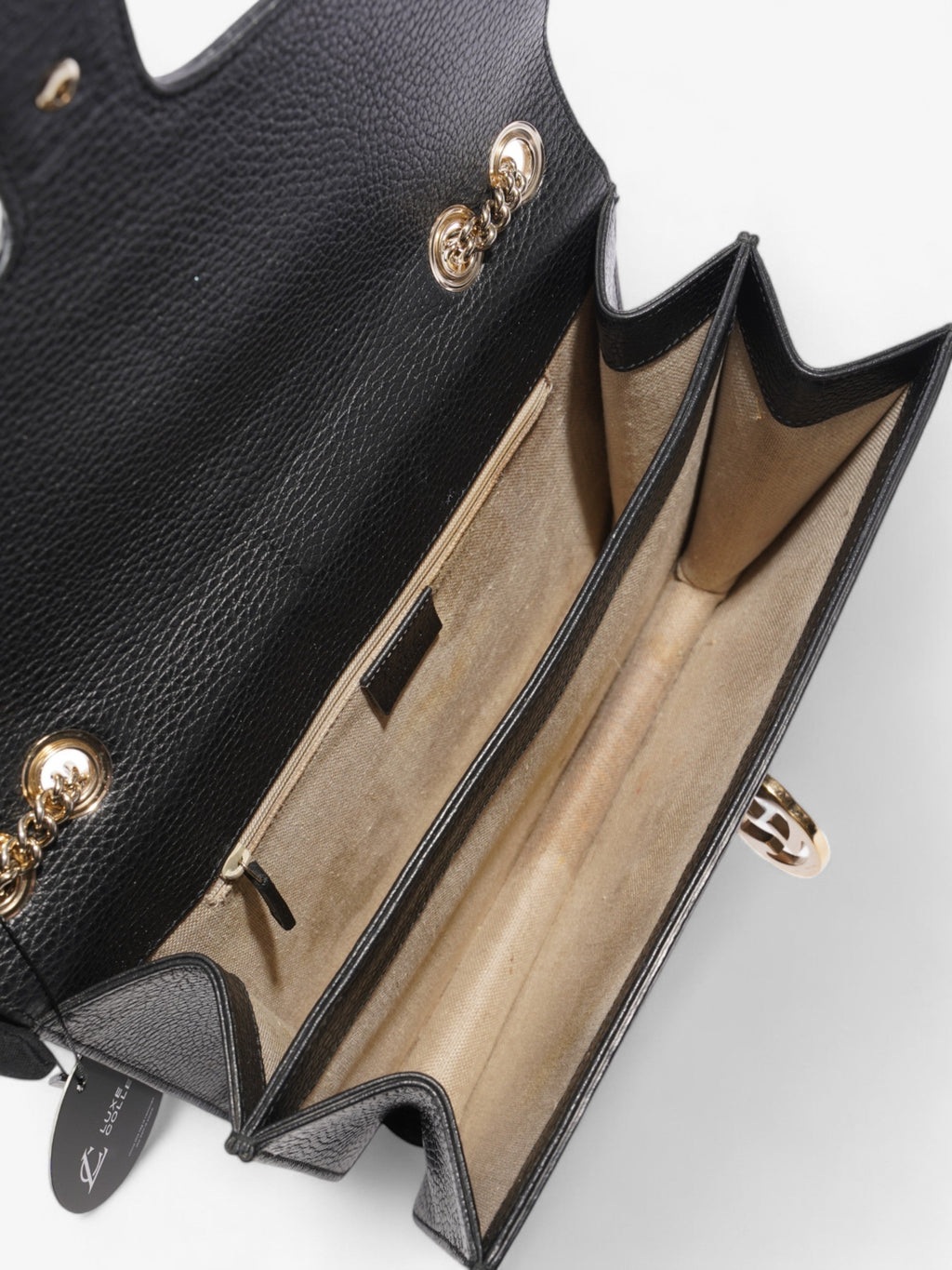 Gucci Interlocking GG Crossbody Bag Black Leather