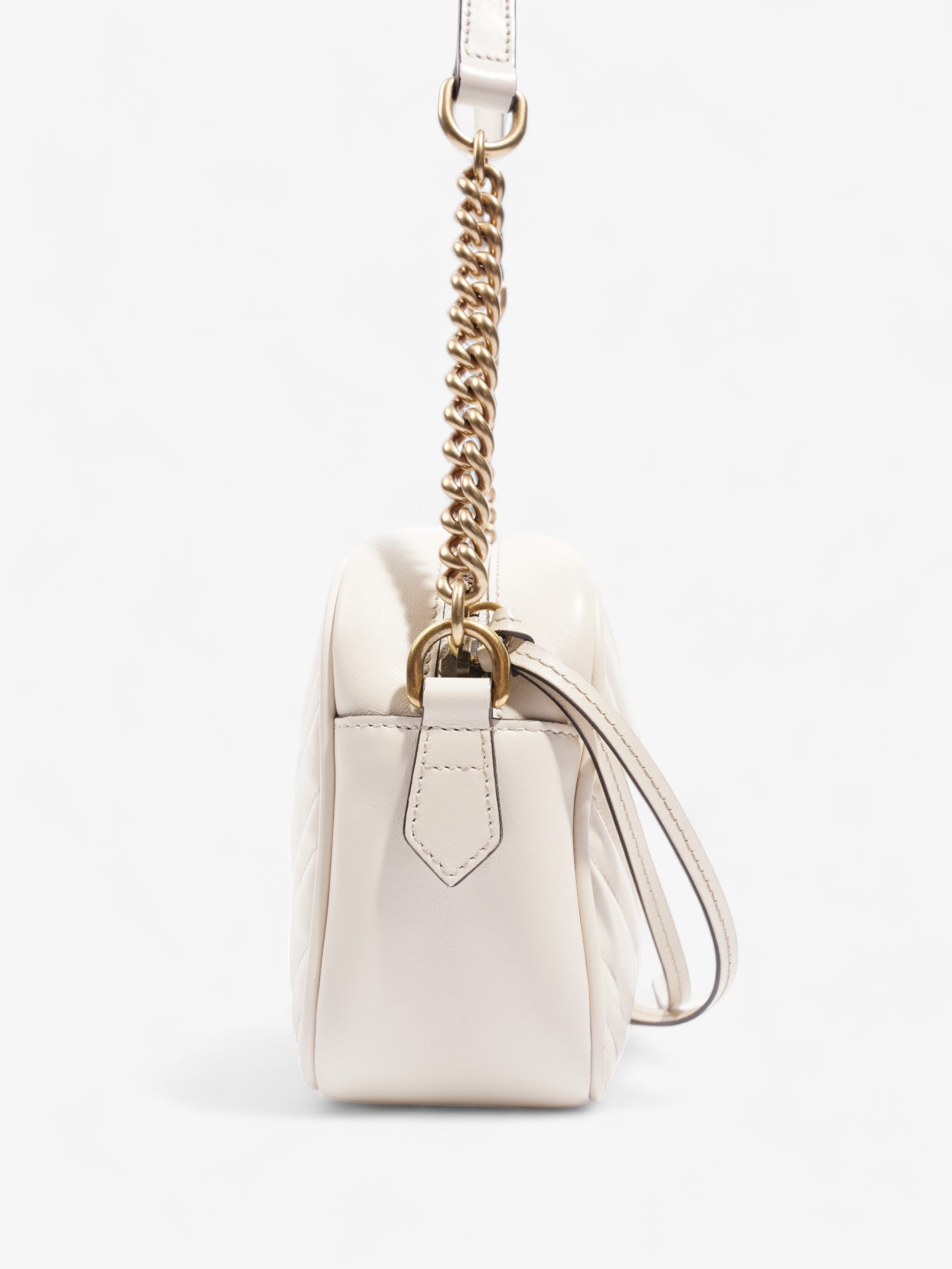 Gucci Marmont  White Matelasse Leather Small