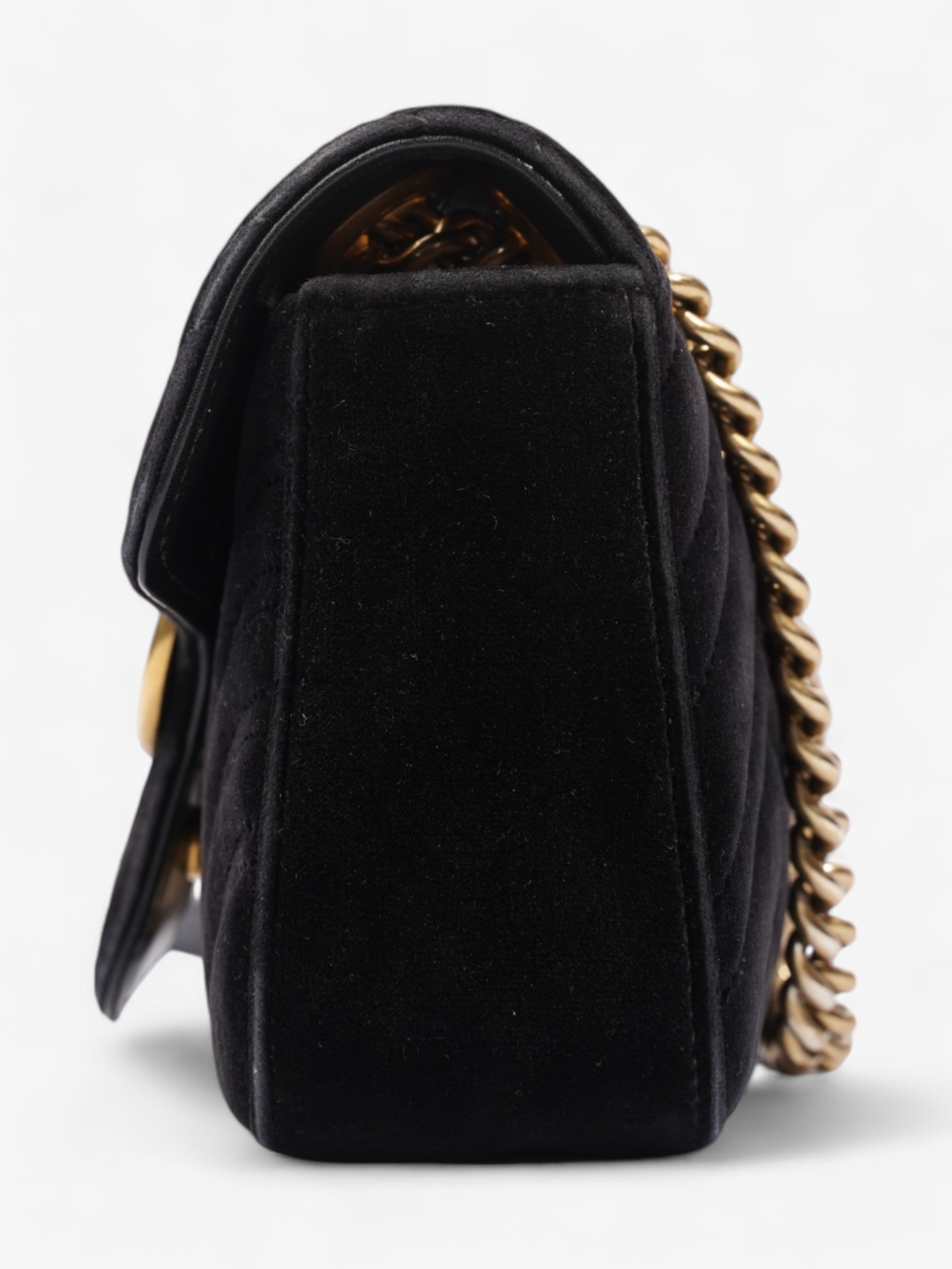 Gucci Marmont Flap Black Velvet Mini