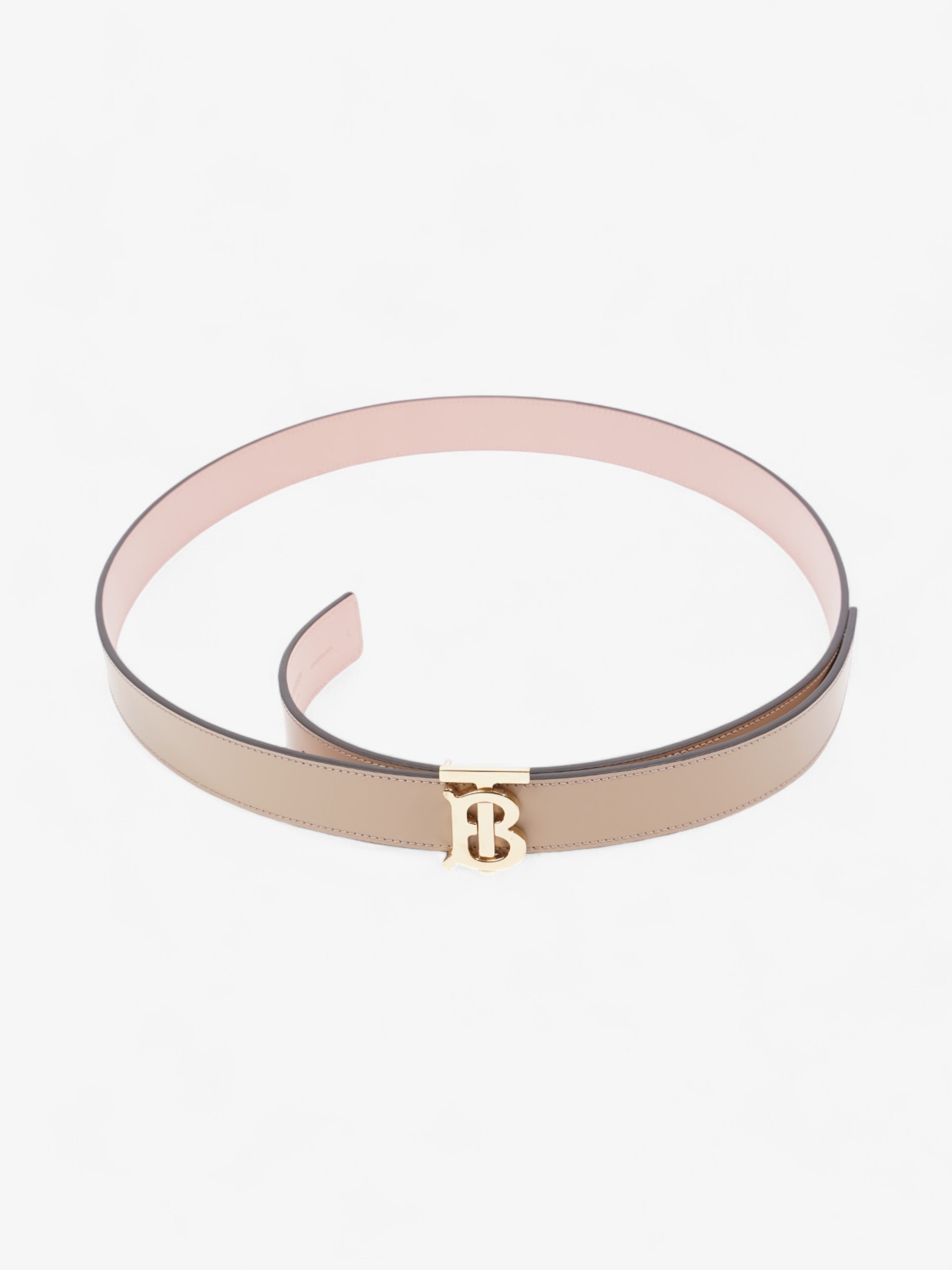 Burberry TB Belt Reversible Oat Beige / Dusty Pink  Leather Large - 137cm