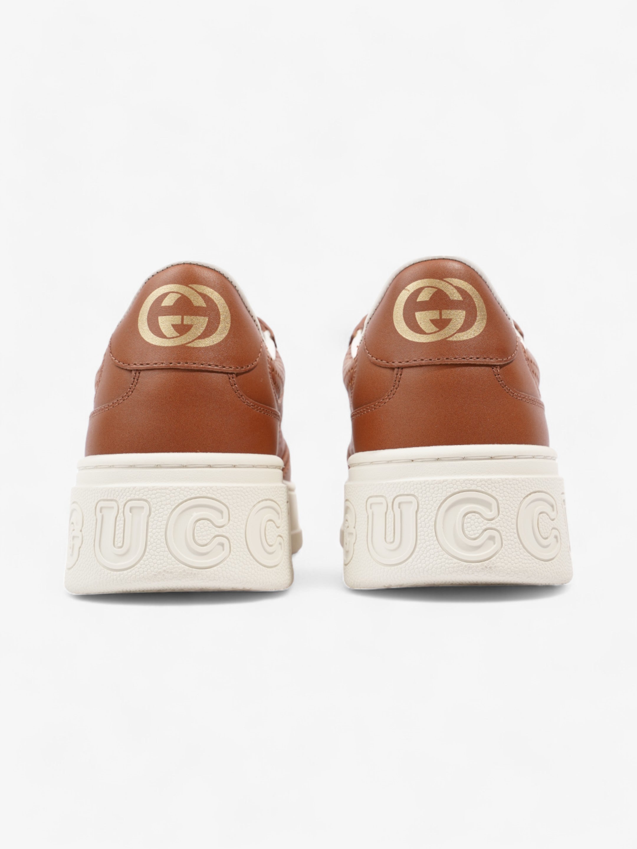Gucci Chunky GG Embossed Sneakers Brown / White Leather EU 41.5 UK 7.5