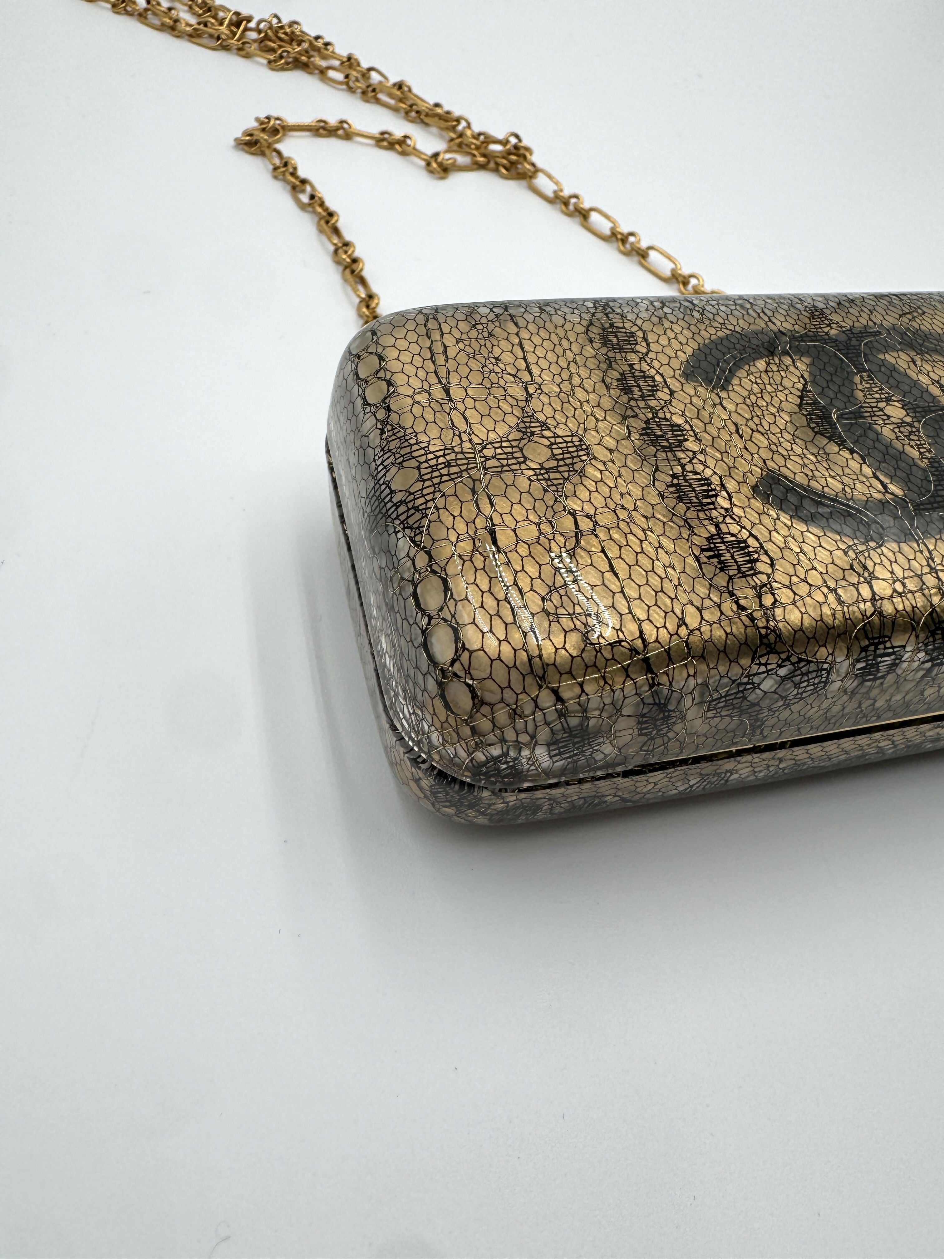 Chanel Vintage 2004-2005 Lace Gold Minaudière