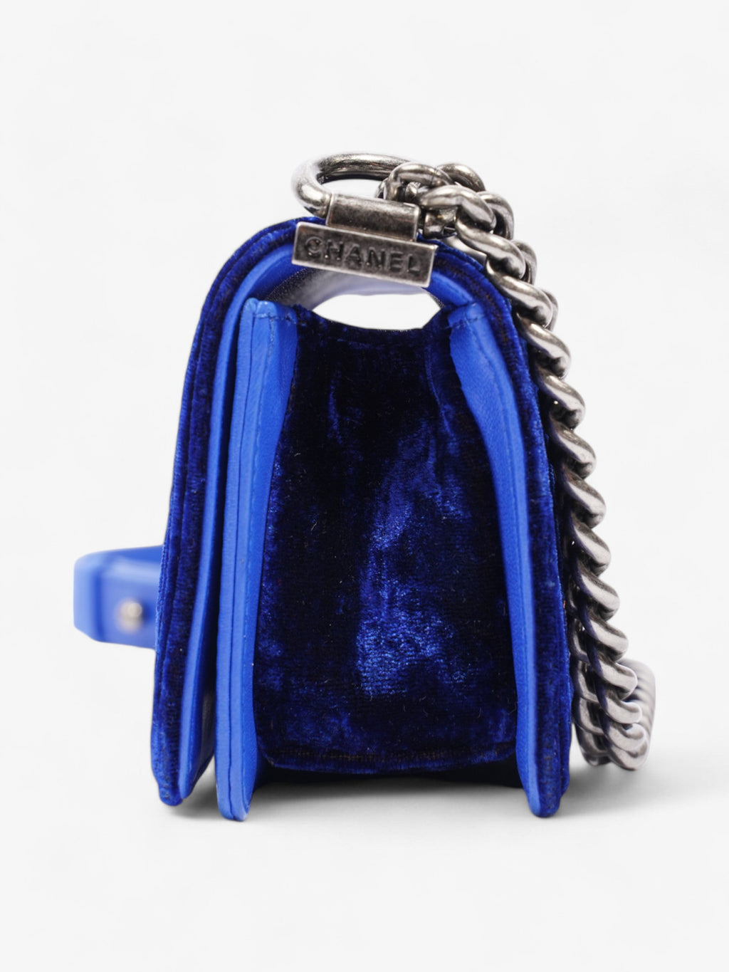 Chanel Boy Bag Royal Blue Velvet Mini