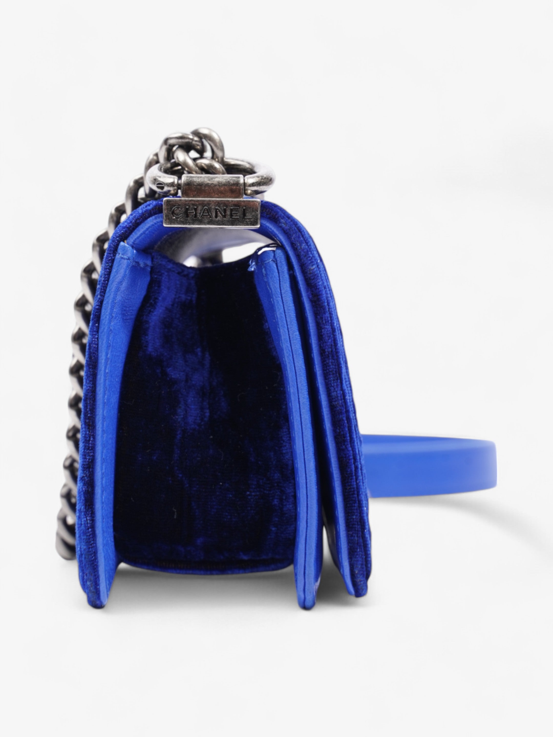 Chanel Boy Bag Royal Blue Velvet Mini