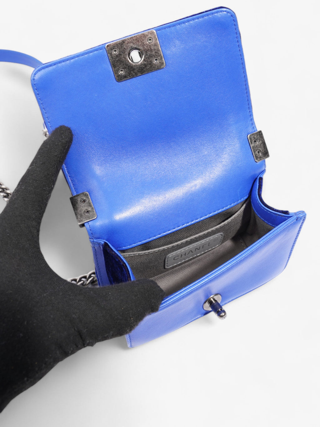 Chanel Boy Bag Royal Blue Velvet Mini