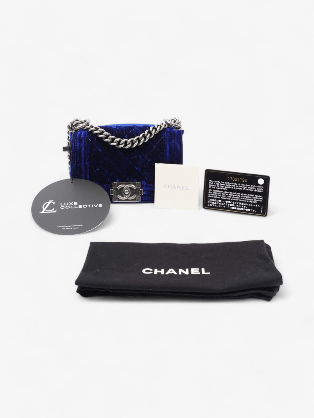Chanel Boy Bag Royal Blue Velvet Mini