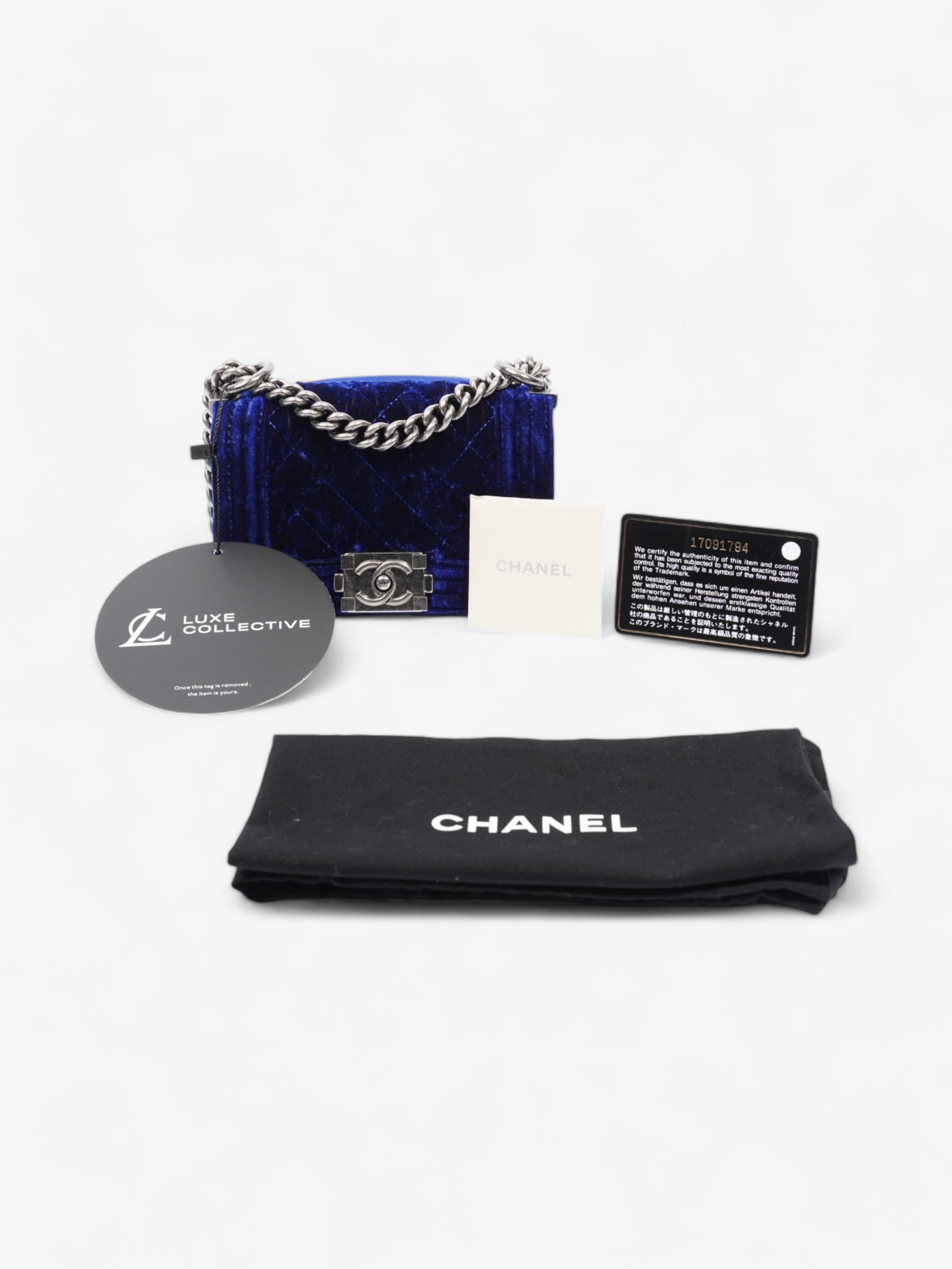 Chanel Boy Bag Royal Blue Velvet Mini