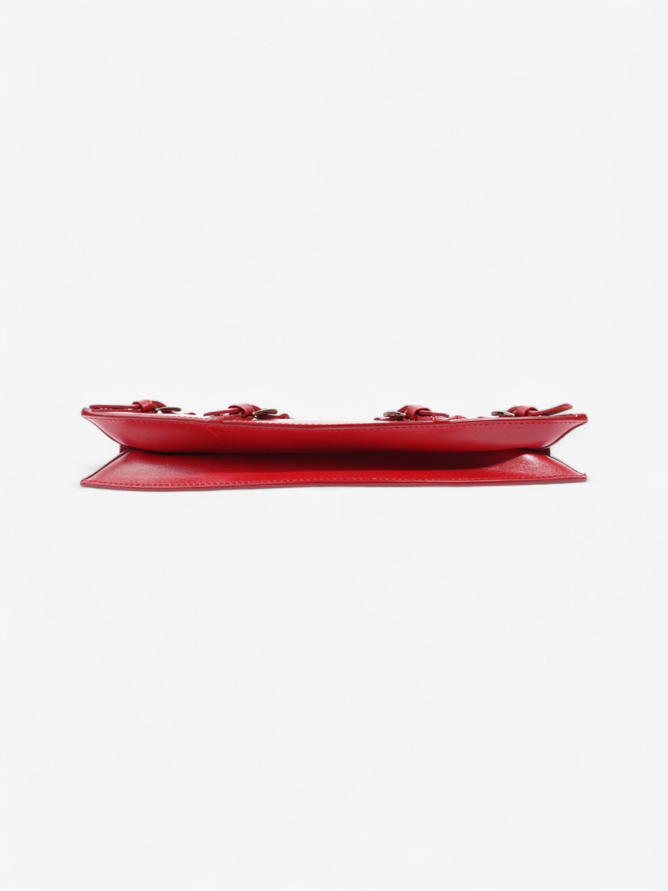 Christian Dior Bondage Clutch Red Calfskin Leather