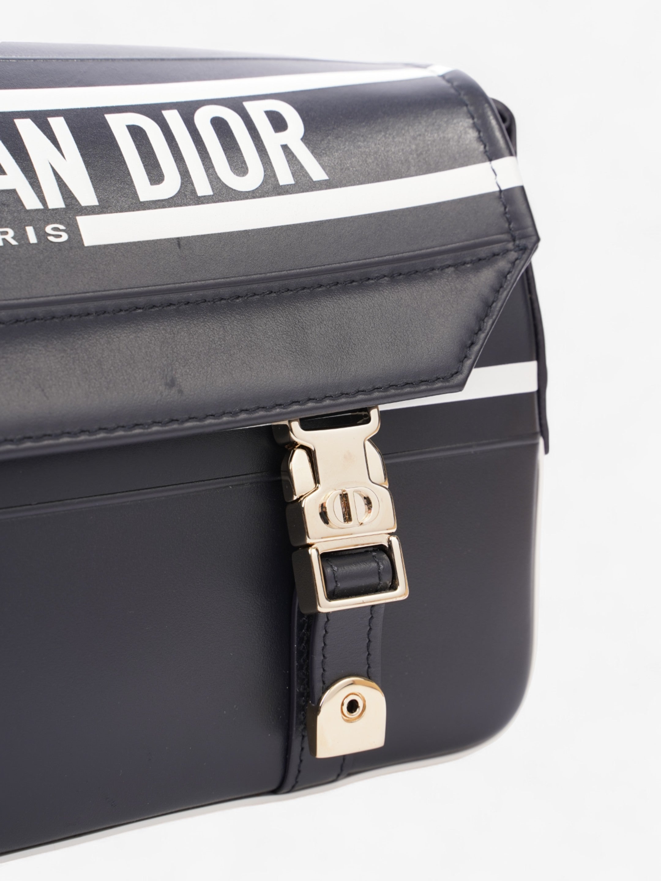 Christian Dior Diorcamp Bag Navy / White Leather Small
