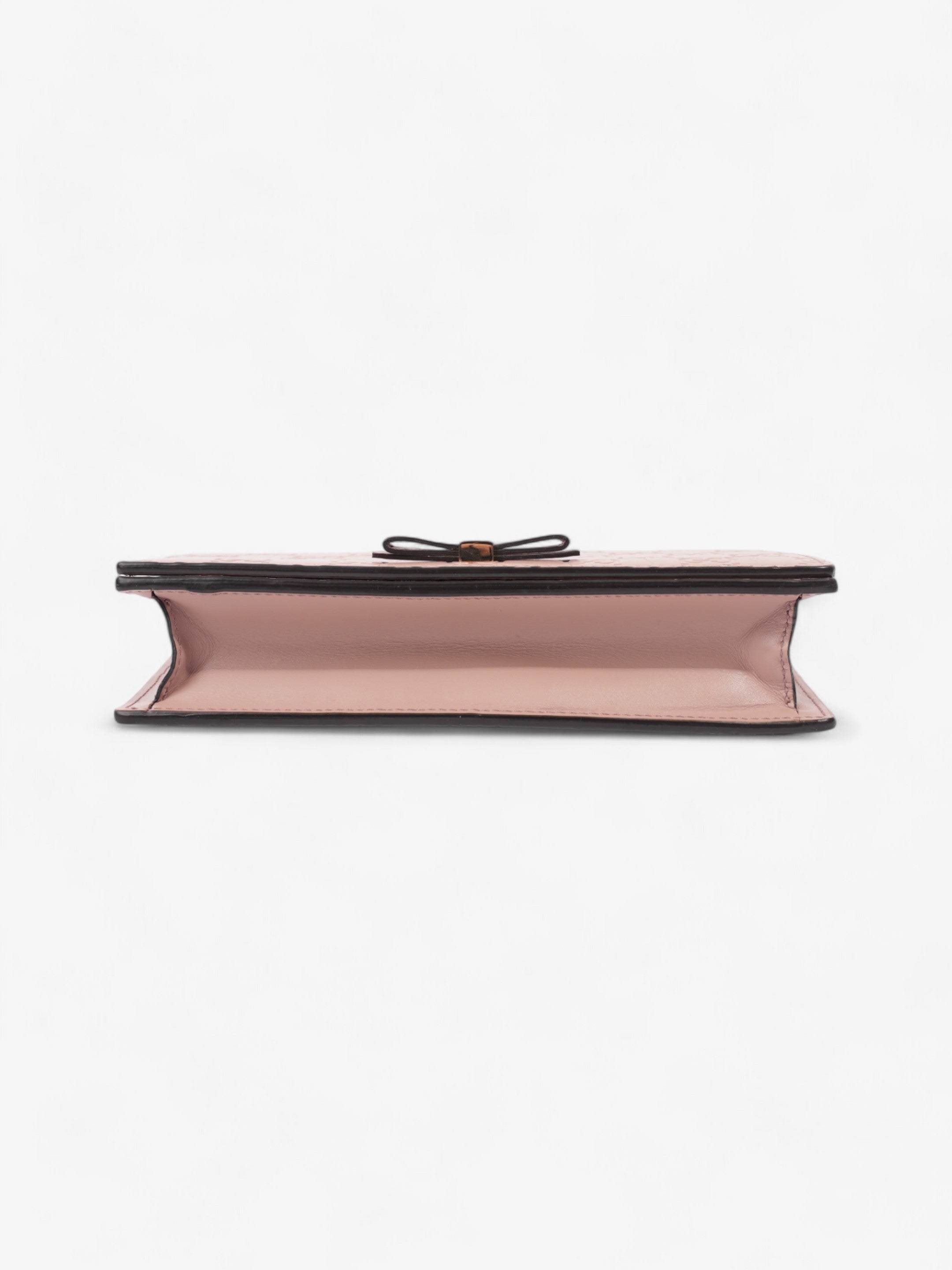 Gucci Bow Continental Chain Wallet Pink Guccissima Leather