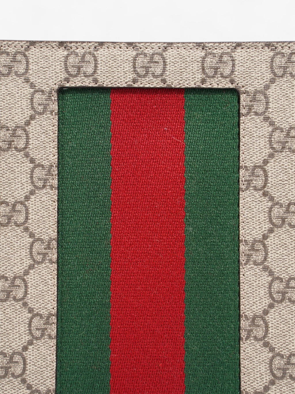 Gucci Web Clutch GG Supreme / Green / Red Canvas