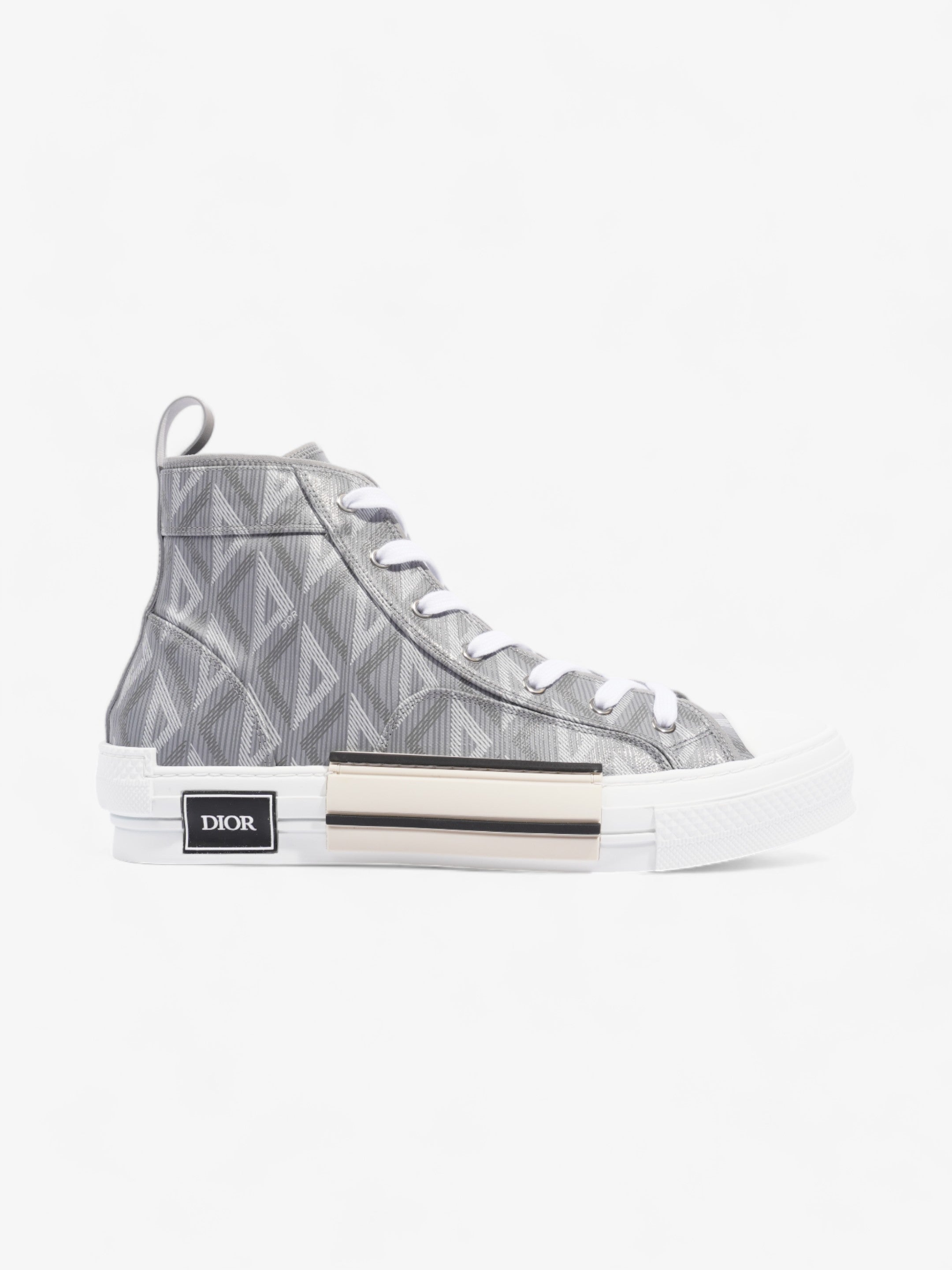 Christian Dior B23 CD Diamond Sneakers Grey / White Canvas EU 44 UK 10