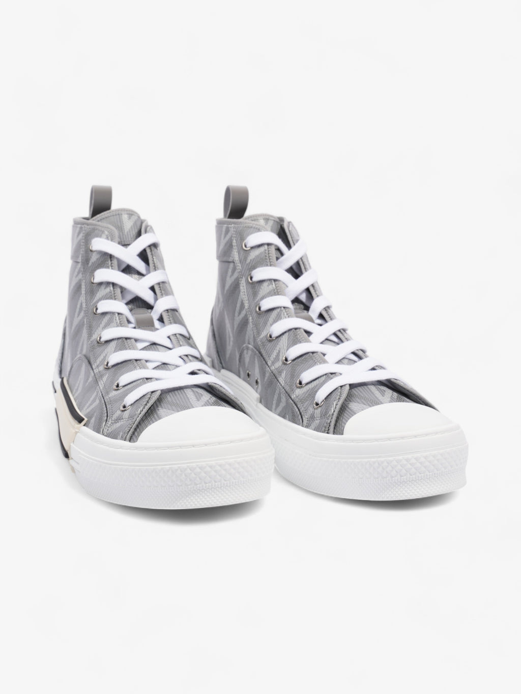Christian Dior B23 CD Diamond Sneakers Grey / White Canvas EU 44 UK 10