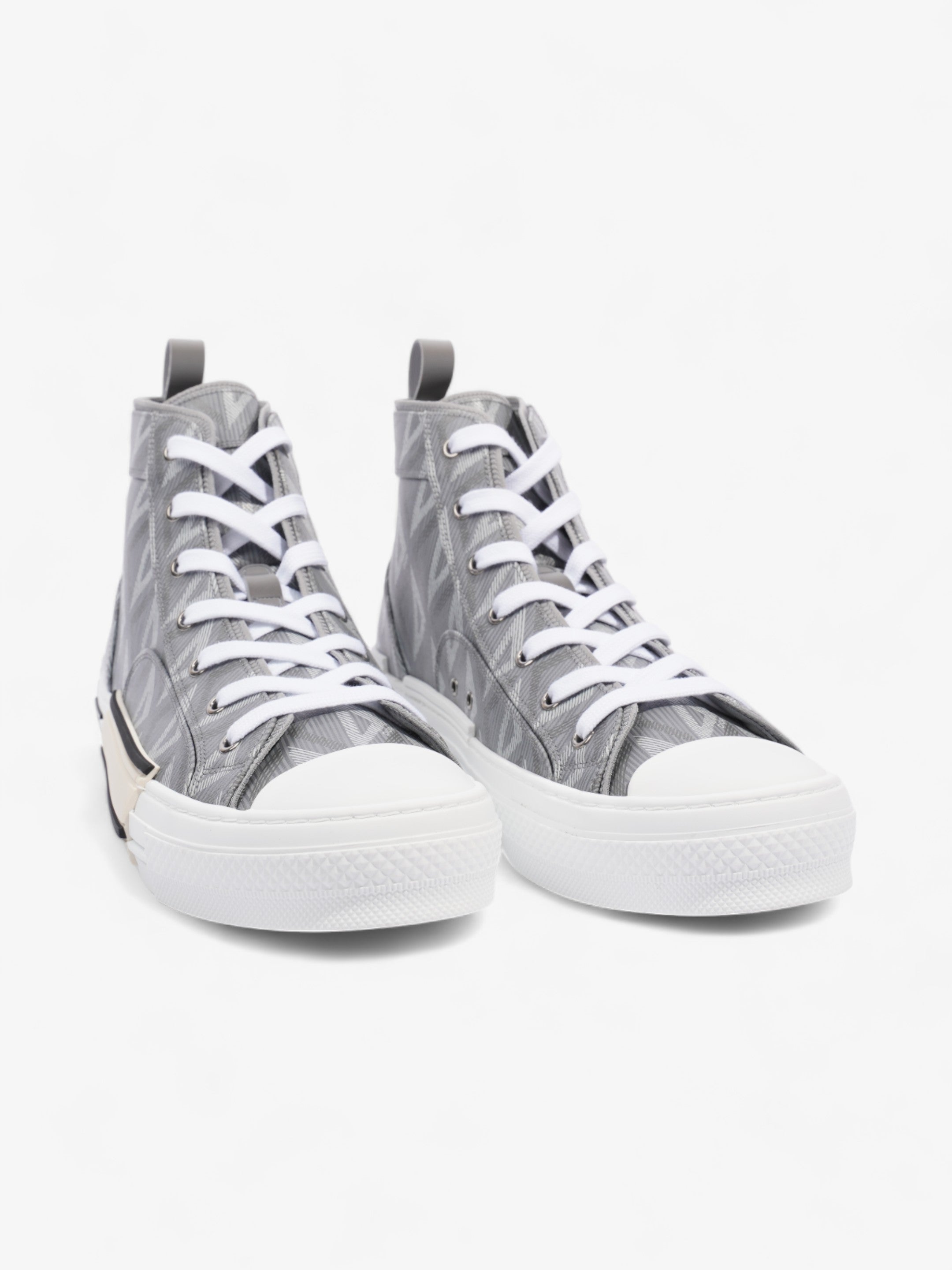 Christian Dior B23 CD Diamond Sneakers Grey / White Canvas EU 44 UK 10