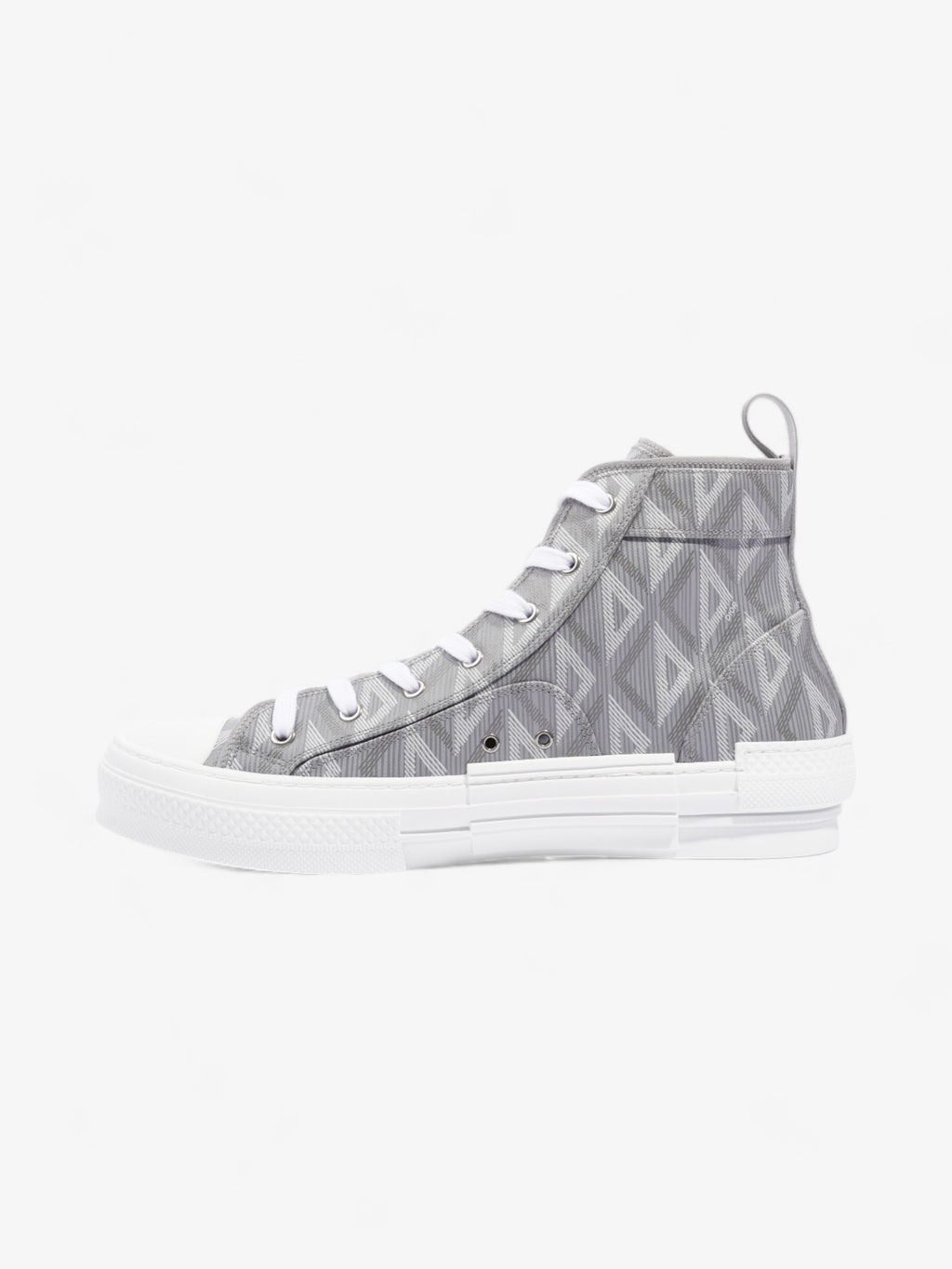 Christian Dior B23 CD Diamond Sneakers Grey / White Canvas EU 44 UK 10
